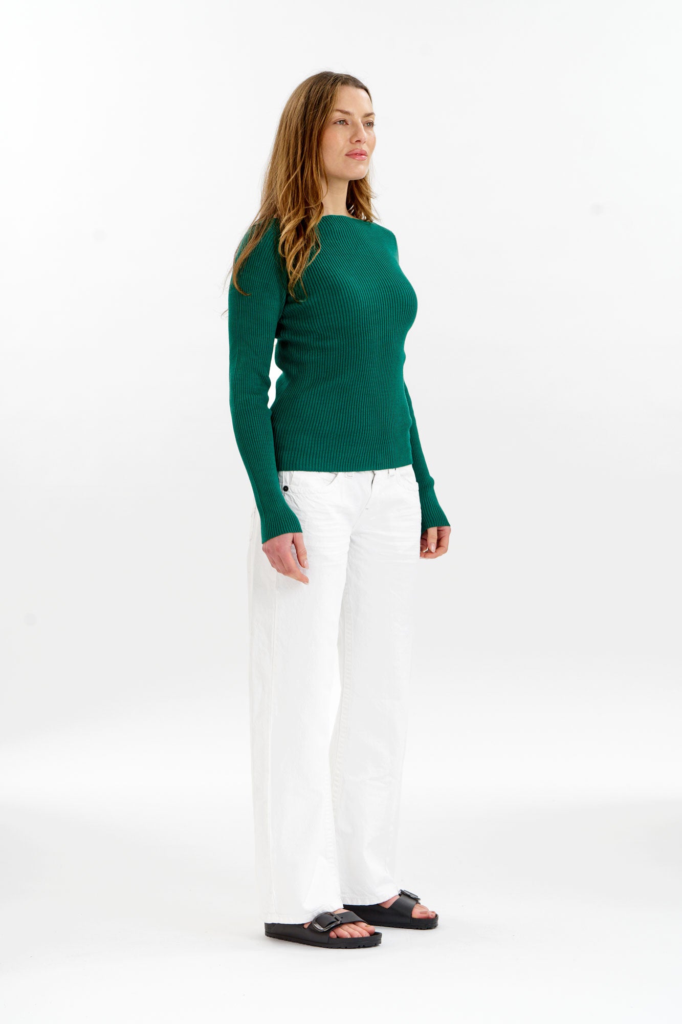 WASABI Organic Cotton Rib Knit Top - Green