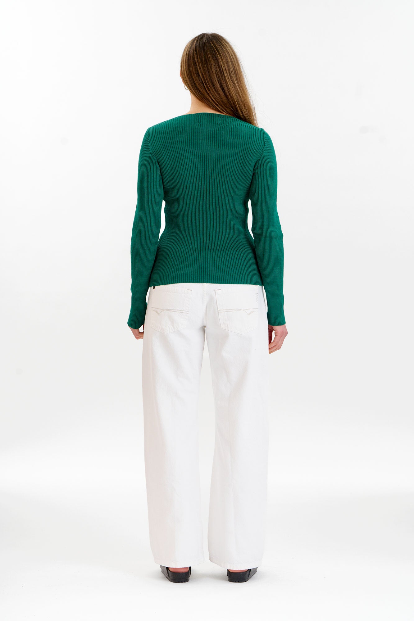 WASABI Organic Cotton Rib Knit Top - Green