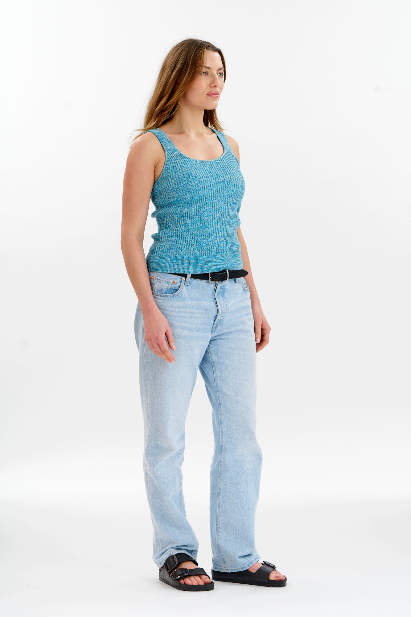 WISTERIA Organic Cotton Vest - Blue Melange