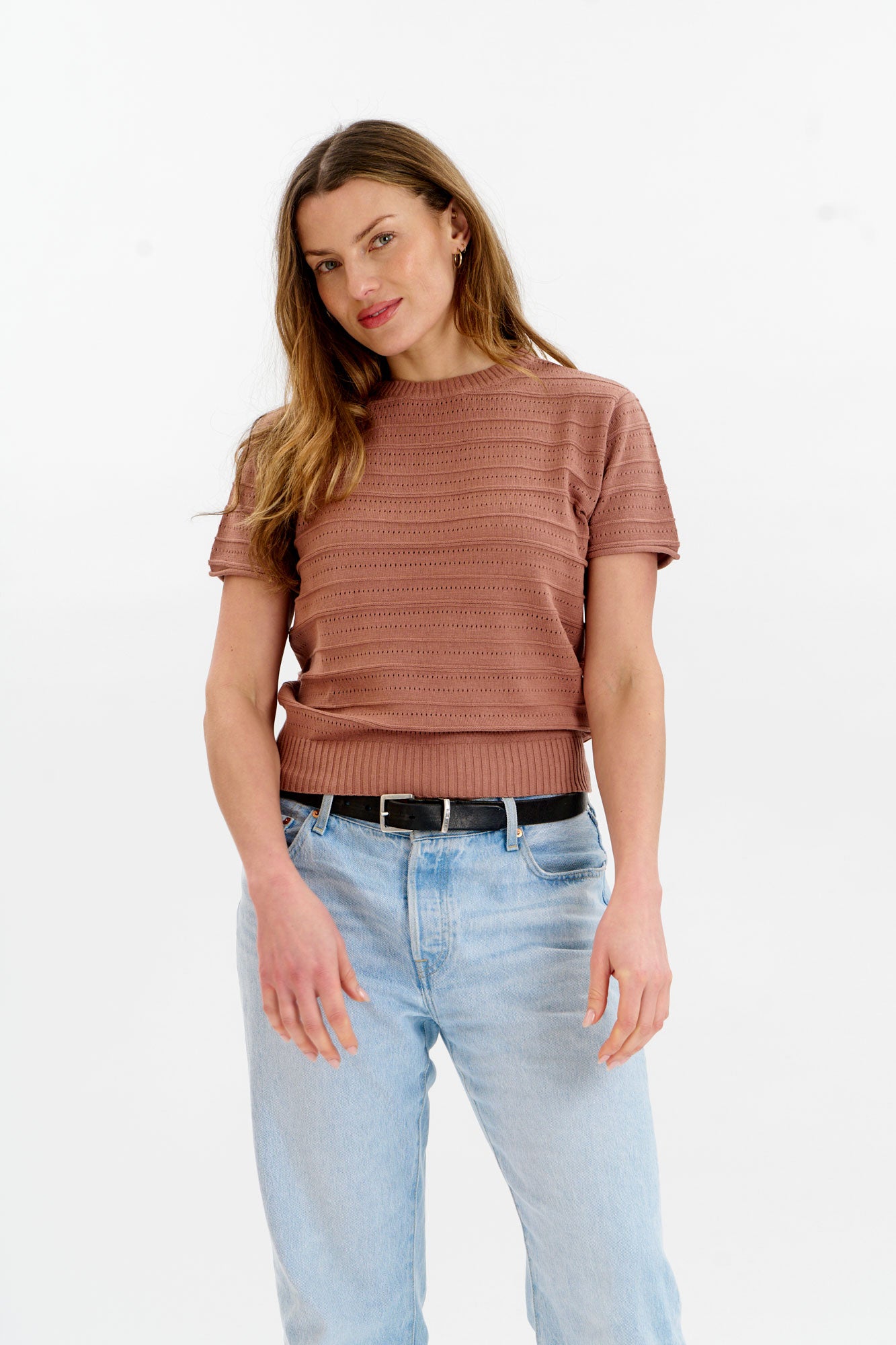 POSEY Organic Cotton Knit Tee - Coffee