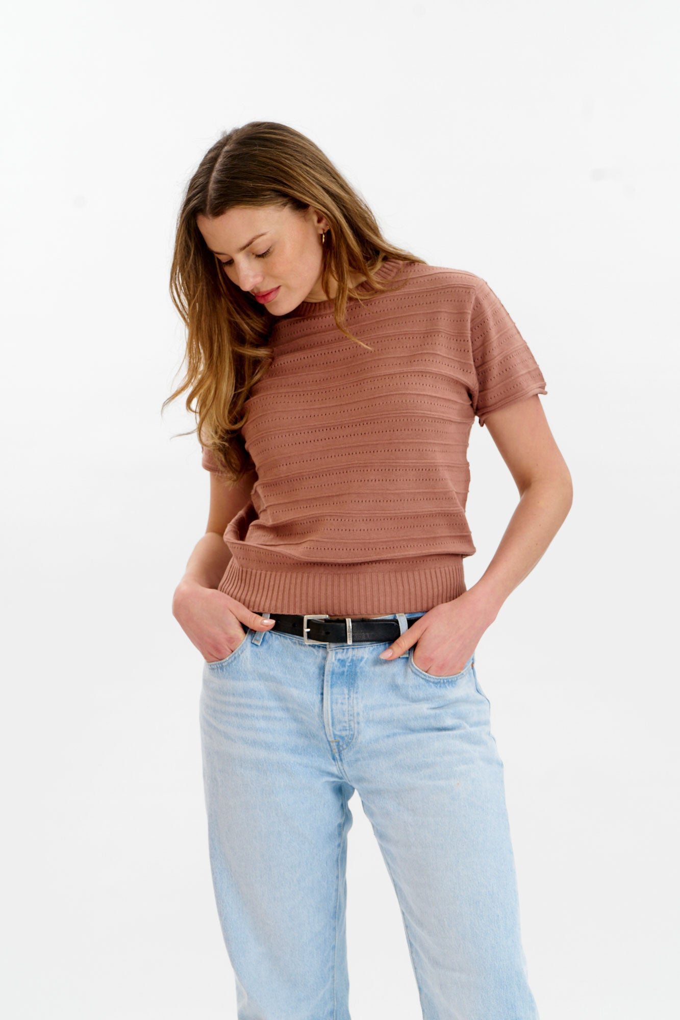 POSEY Organic Cotton Knit Tee - Coffee