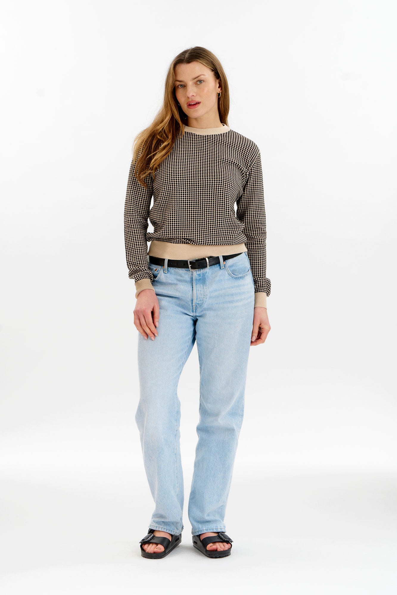 HANA Organic Cotton Jumper - Cream & Black