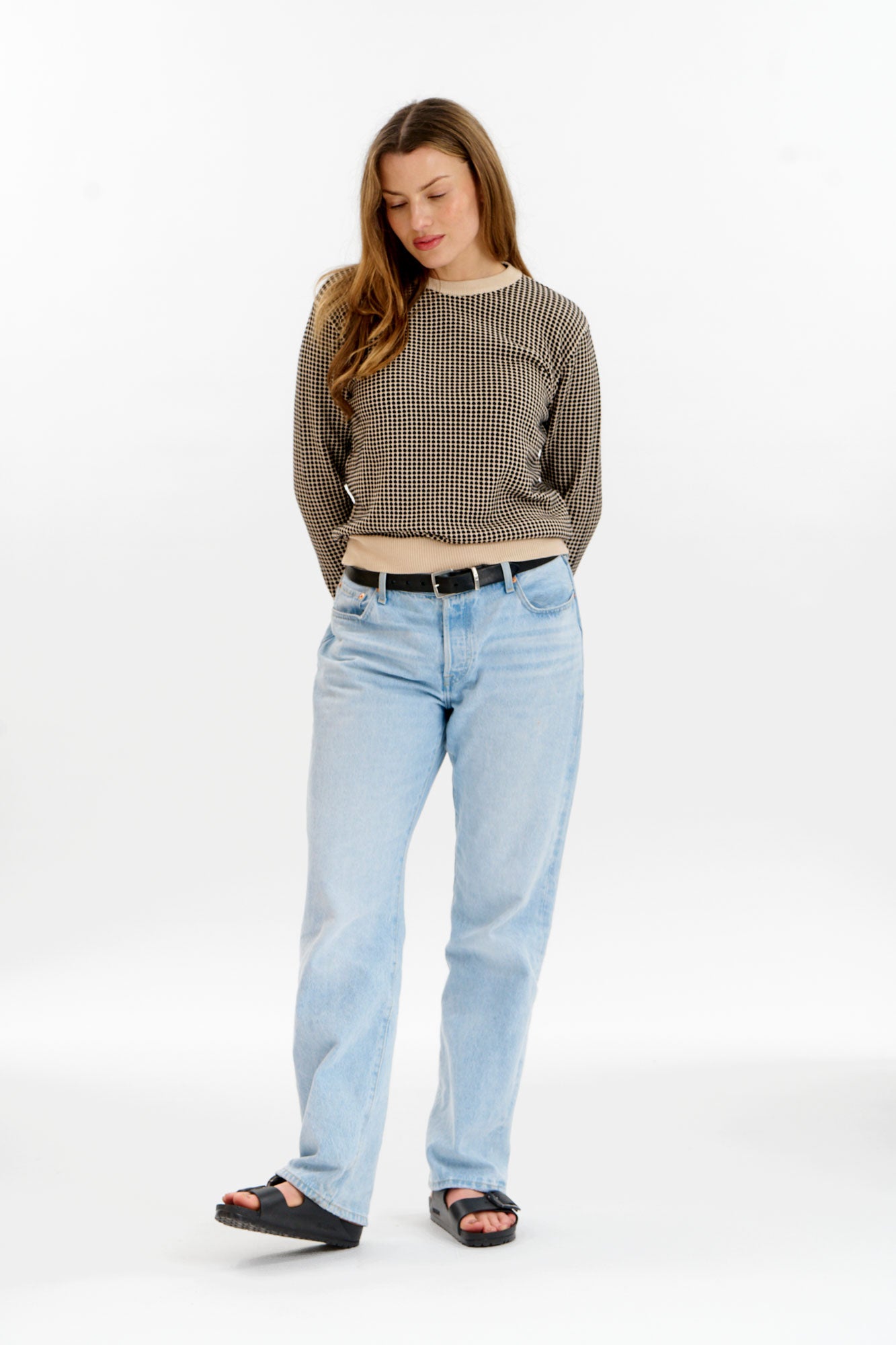 HANA Organic Cotton Jumper - Cream & Black