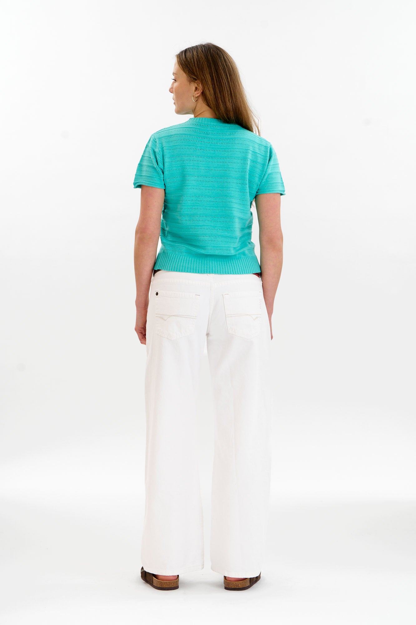 POSEY Organic Cotton Knit Tee - Cyan