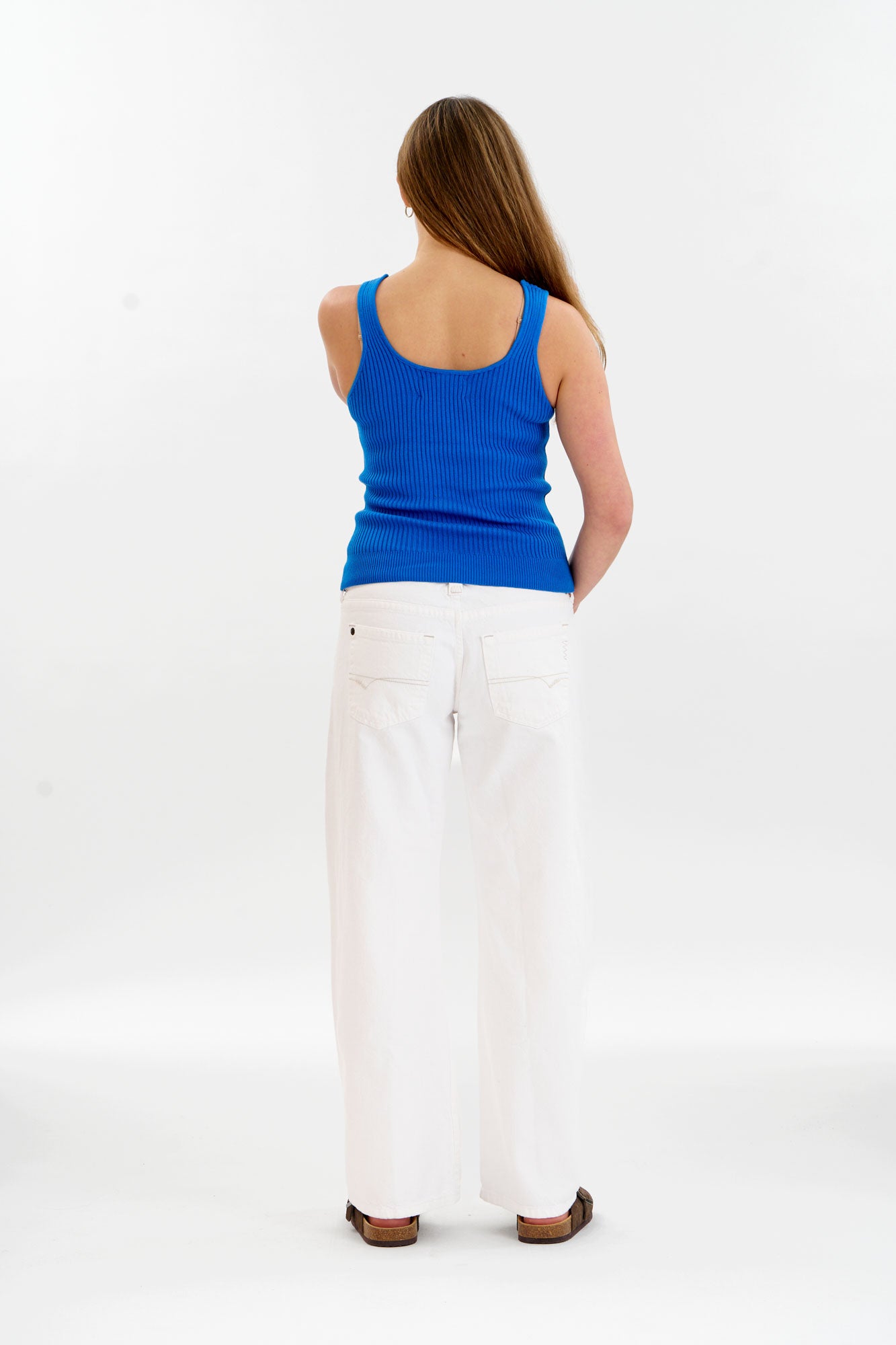 WISTERIA Organic Cotton Vest - Blue