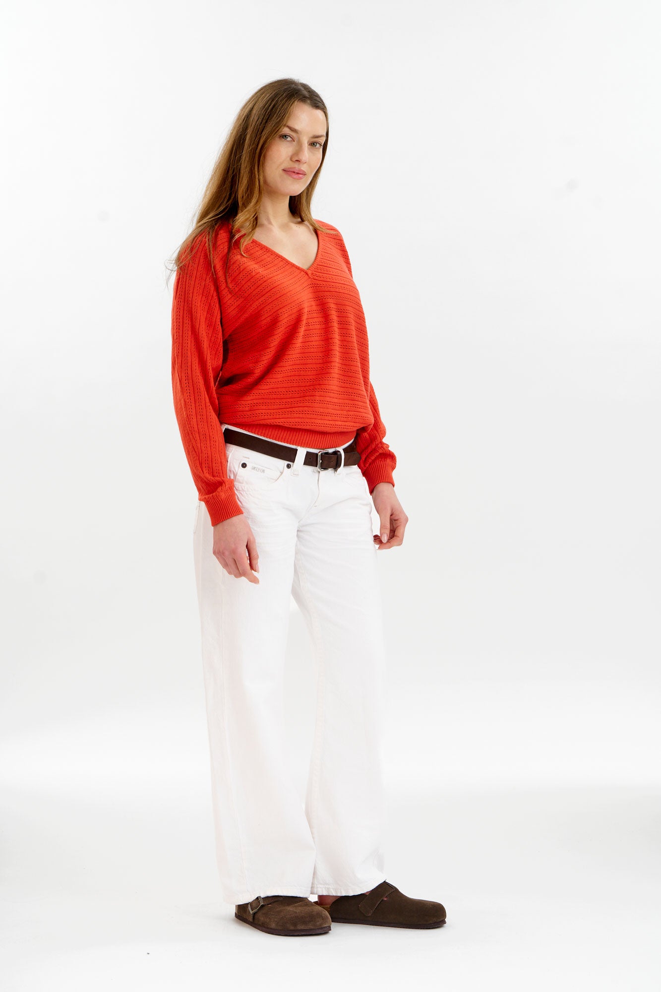 PIA Organic Cotton Pointelle Jumper - Red