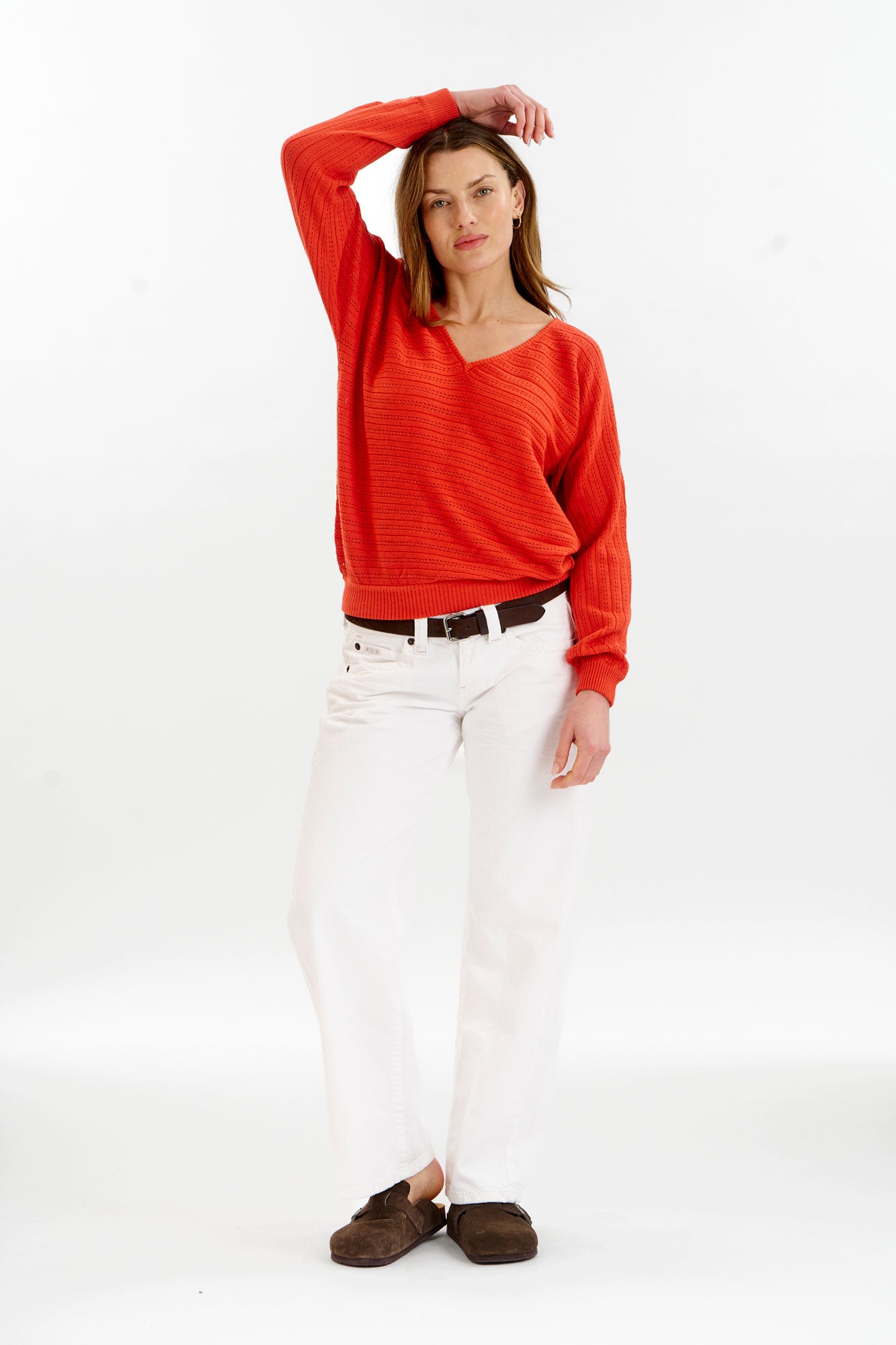 PIA Organic Cotton Pointelle Jumper - Red