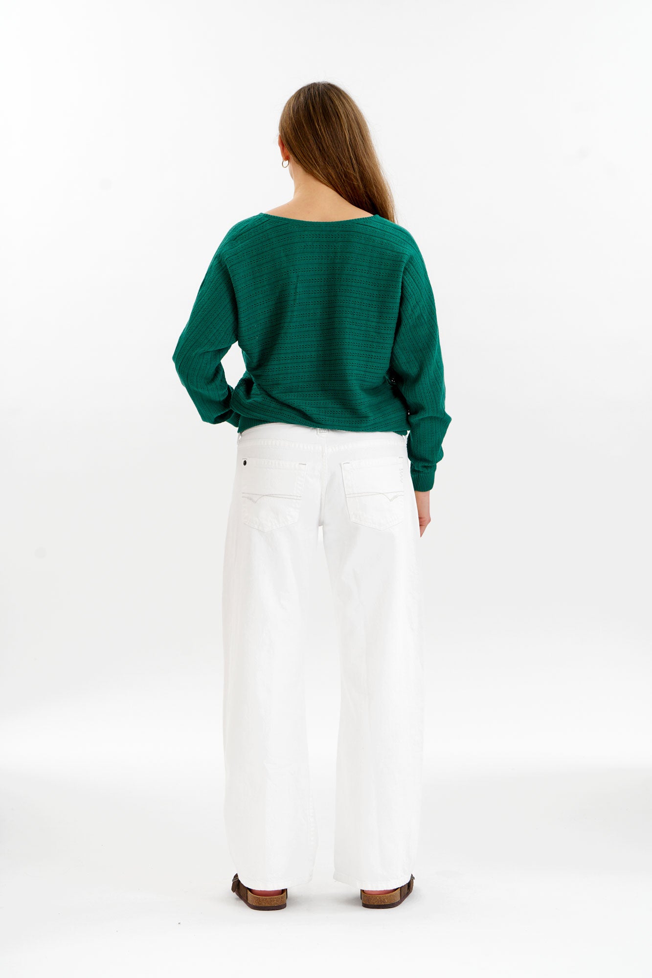PIA Organic Cotton Pointelle Jumper - Green