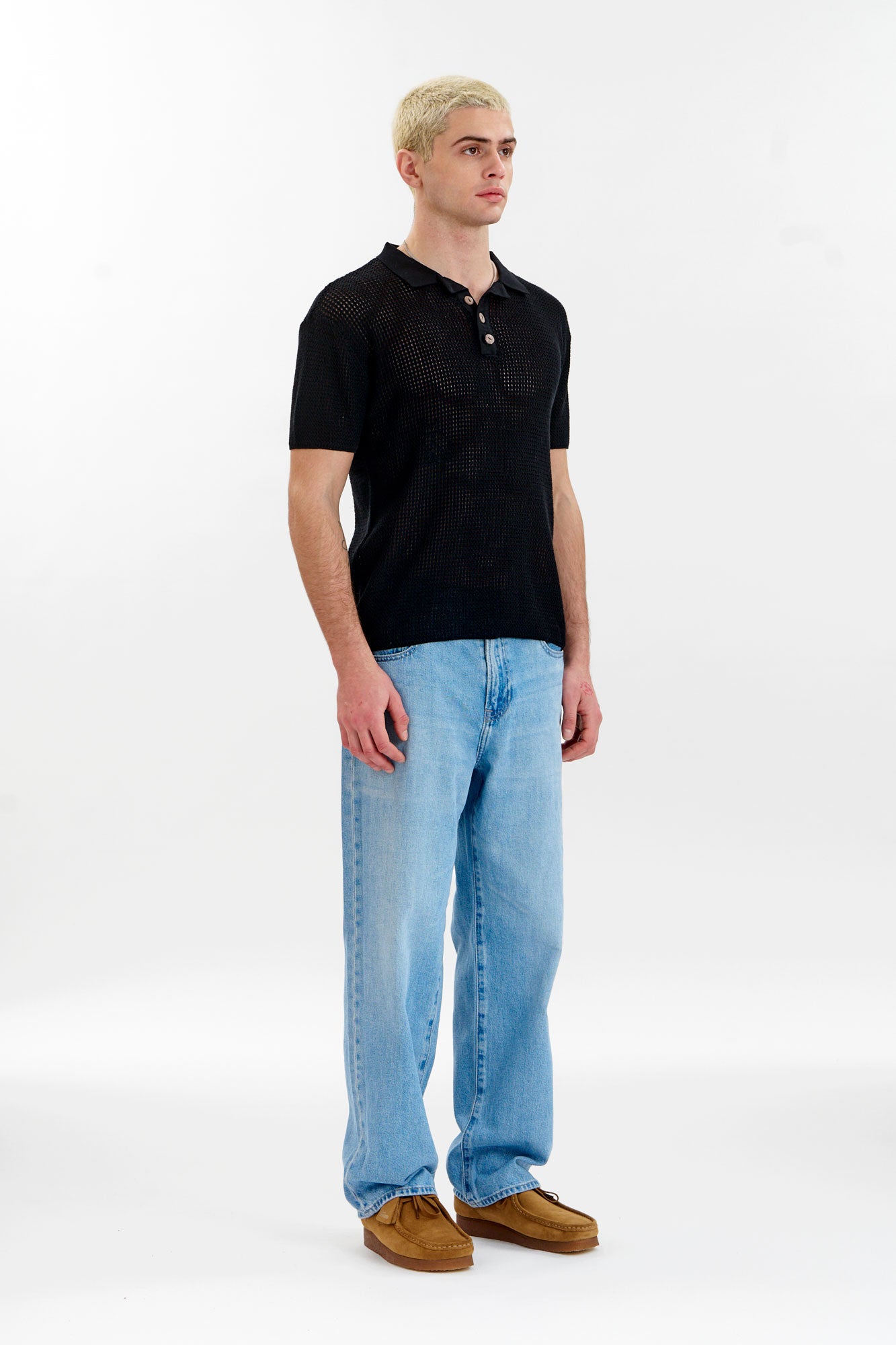OLIVER Organic Cotton Knit Polo - Black