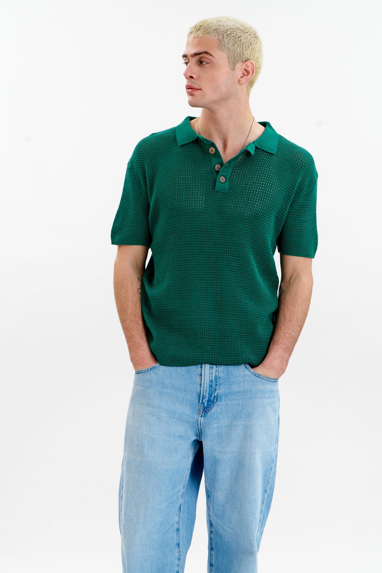 OLIVER Organic Cotton Knit Polo - Green