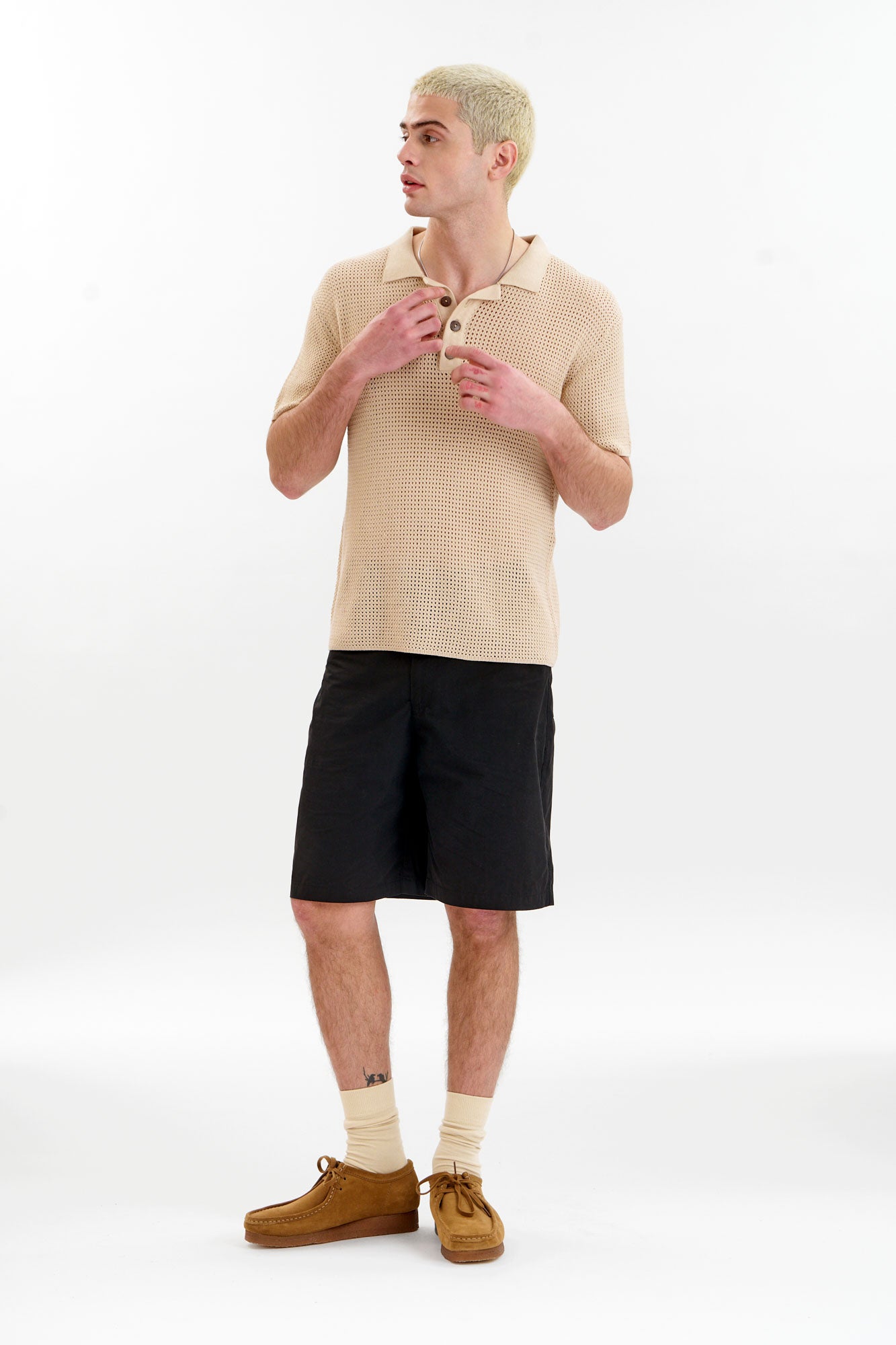 OLIVER Organic Cotton Knit Polo - Cream