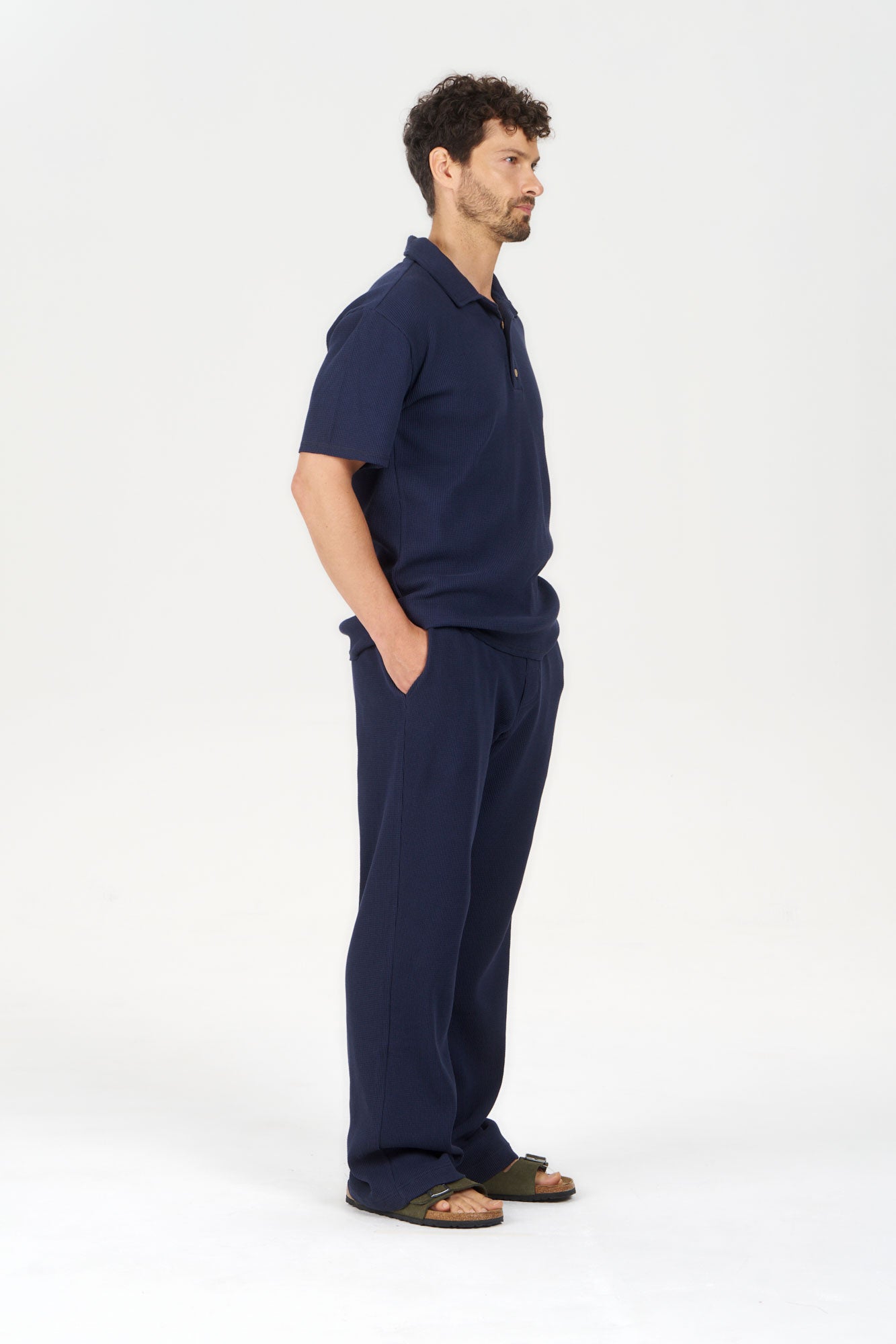 GIO BEACH Organic Cotton Trouser - Navy