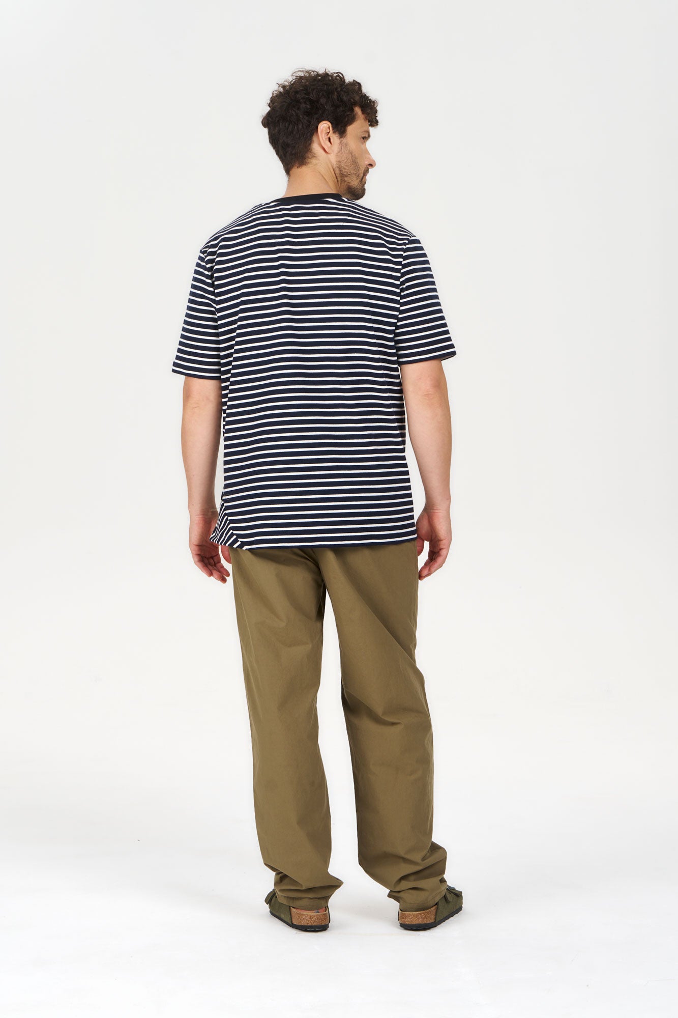CLAUDE Organic Cotton Tee - Navy Stripe