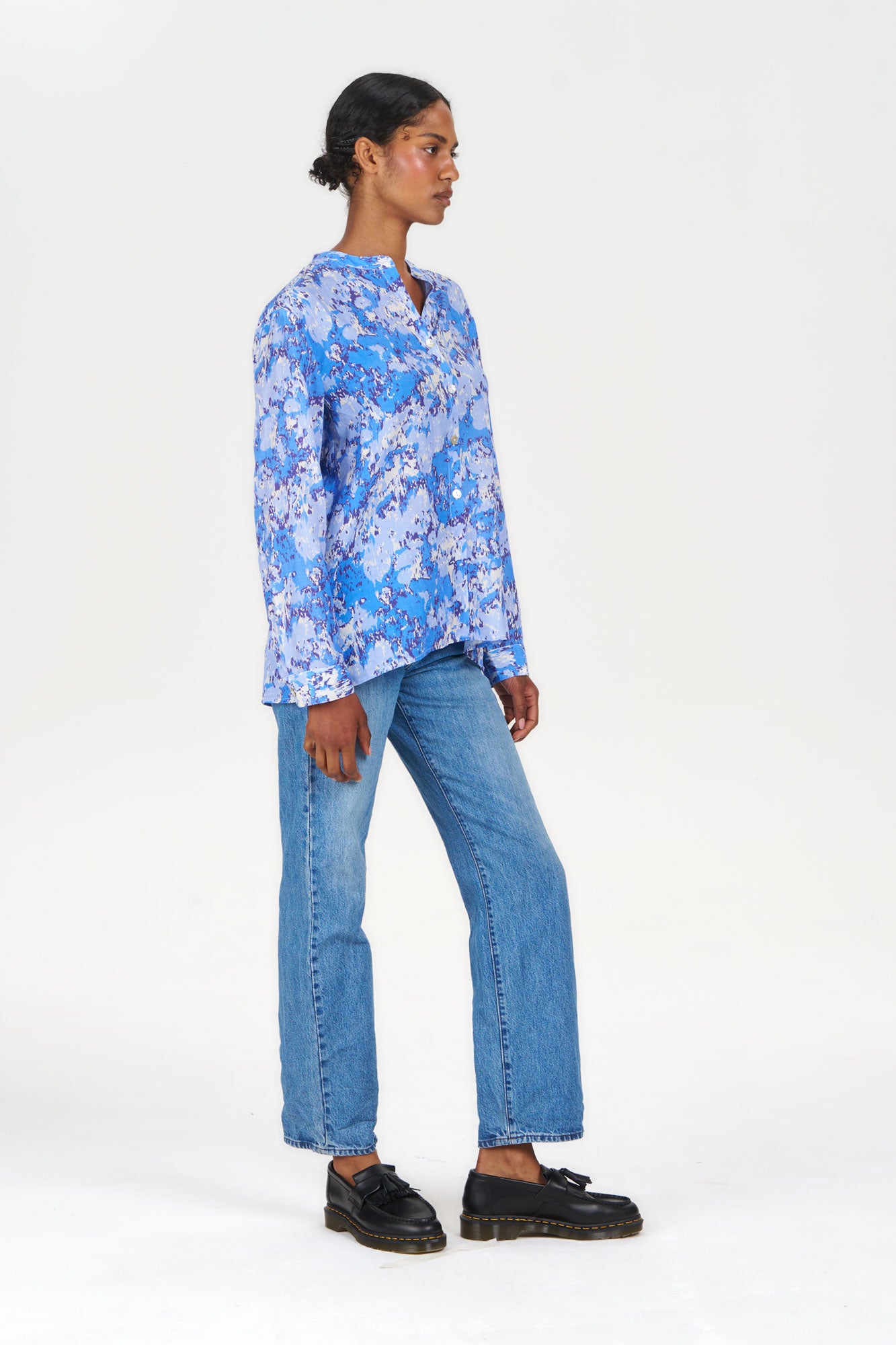 CORBY Tencel Linen Shirt - Acid Blue