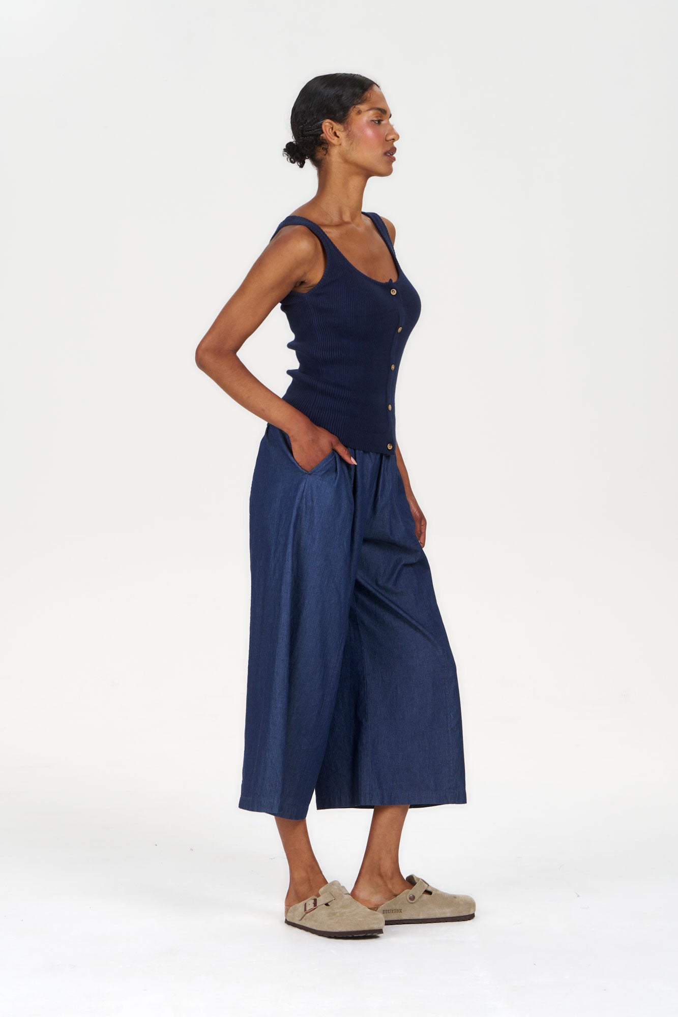 COVE Vest Organic Cotton Vest - Navy