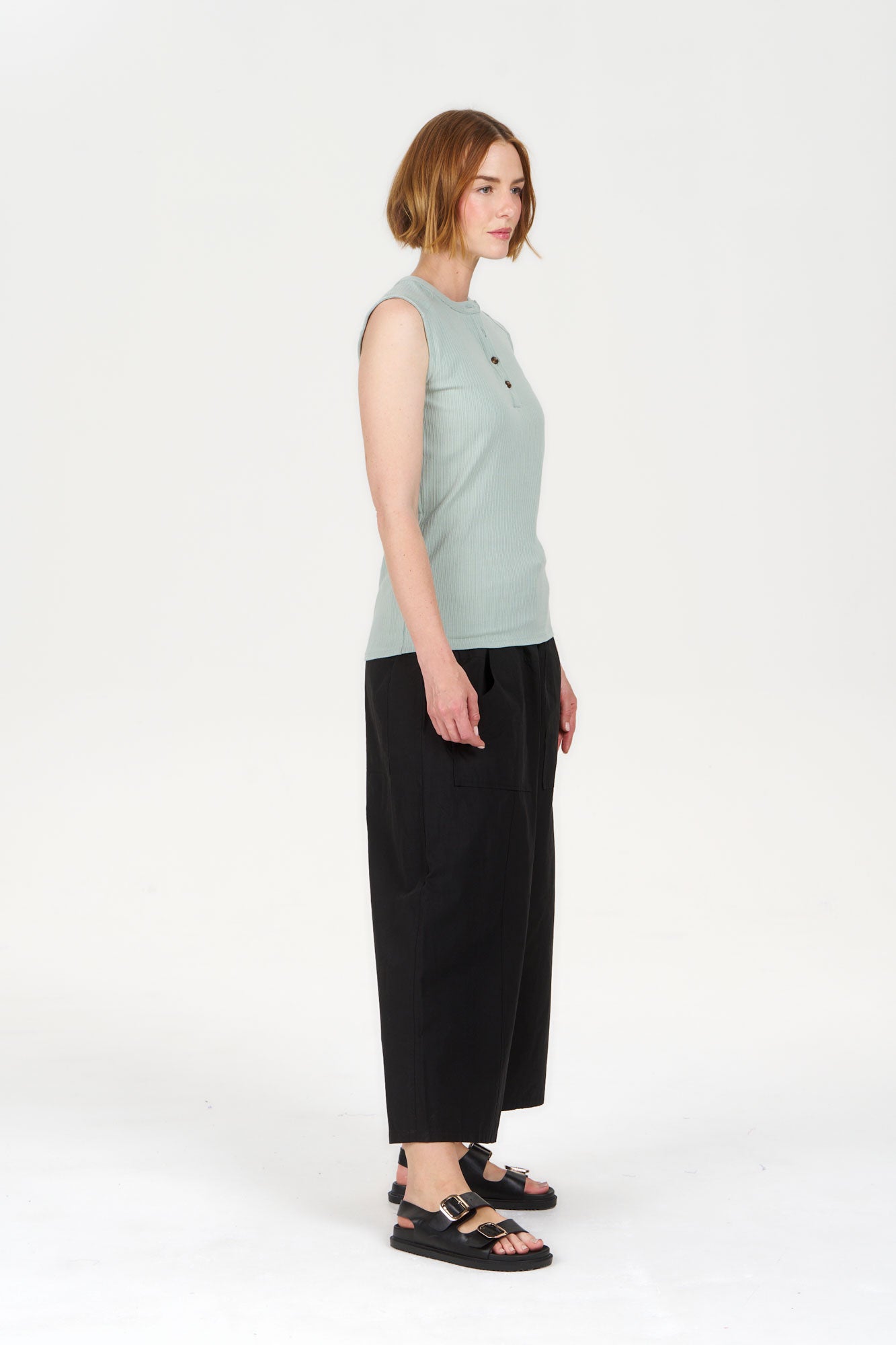 TINA Organic Cotton Rib Tank - Green