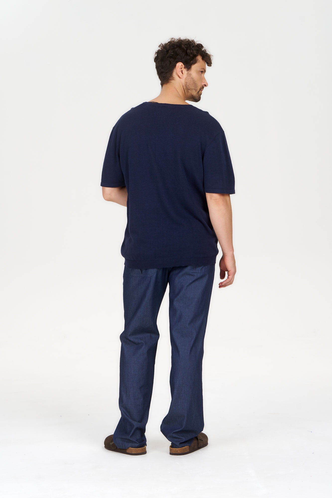 WALT Organic Ramie Cotton Tee - Navy