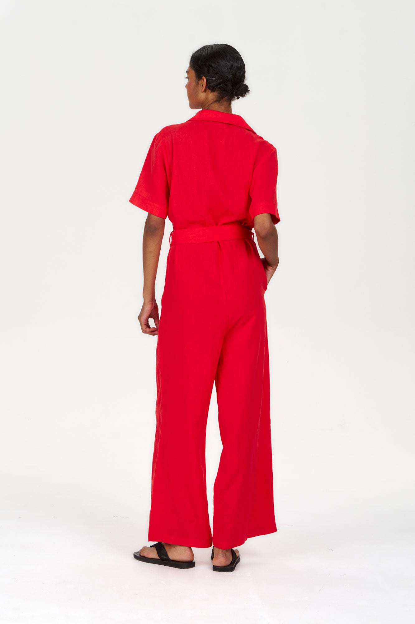 AMARIE Tencel Linen Jumpsuit - Coral