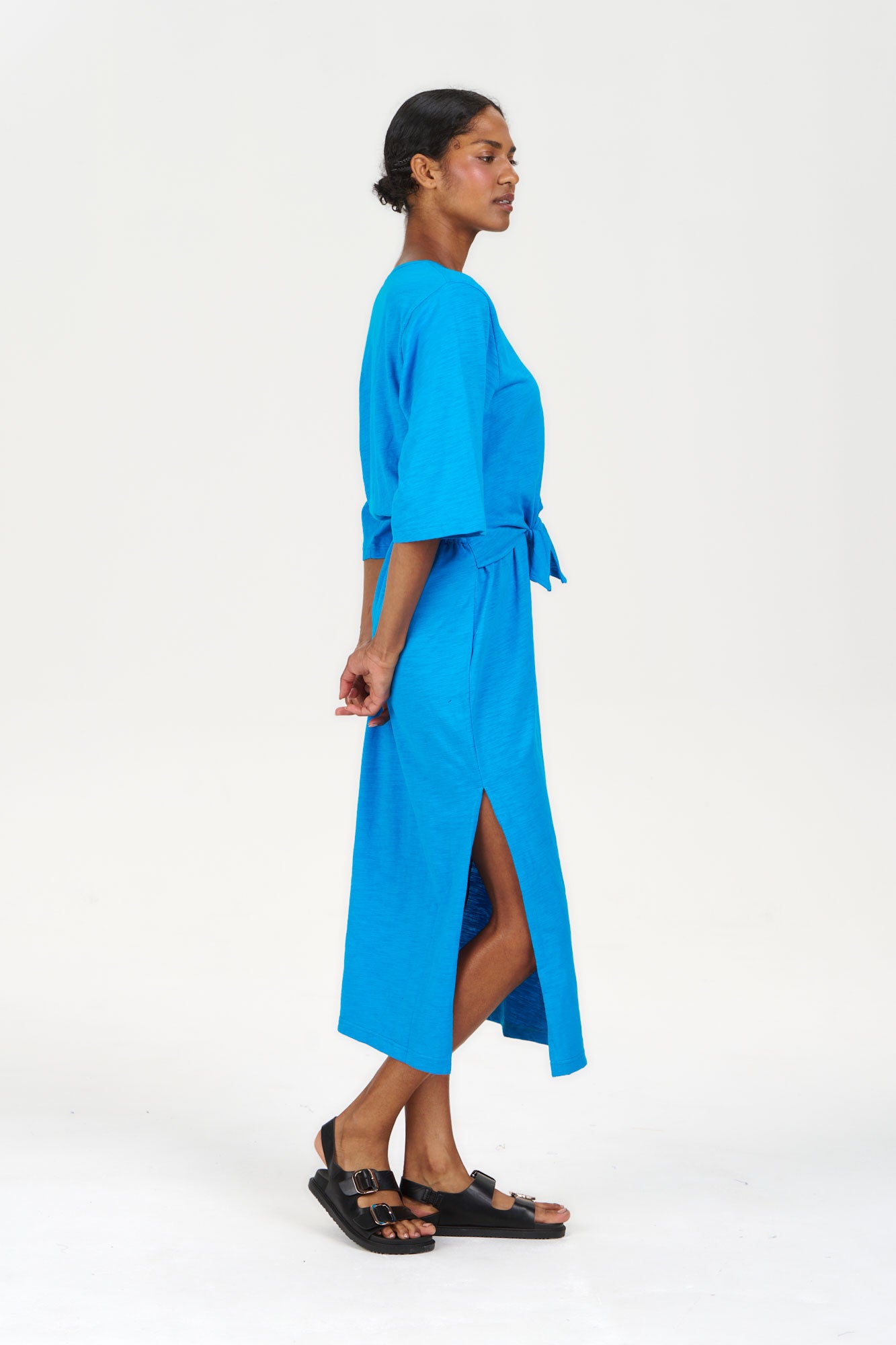 HALLIE Organic Cotton Dress - Cobalt