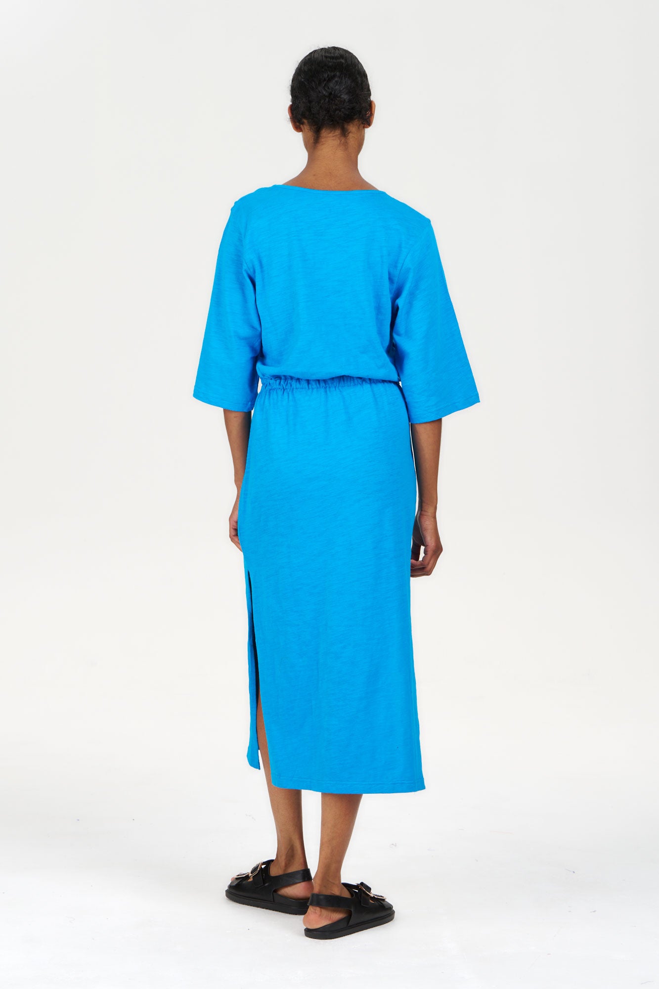 HALLIE Organic Cotton Dress - Cobalt