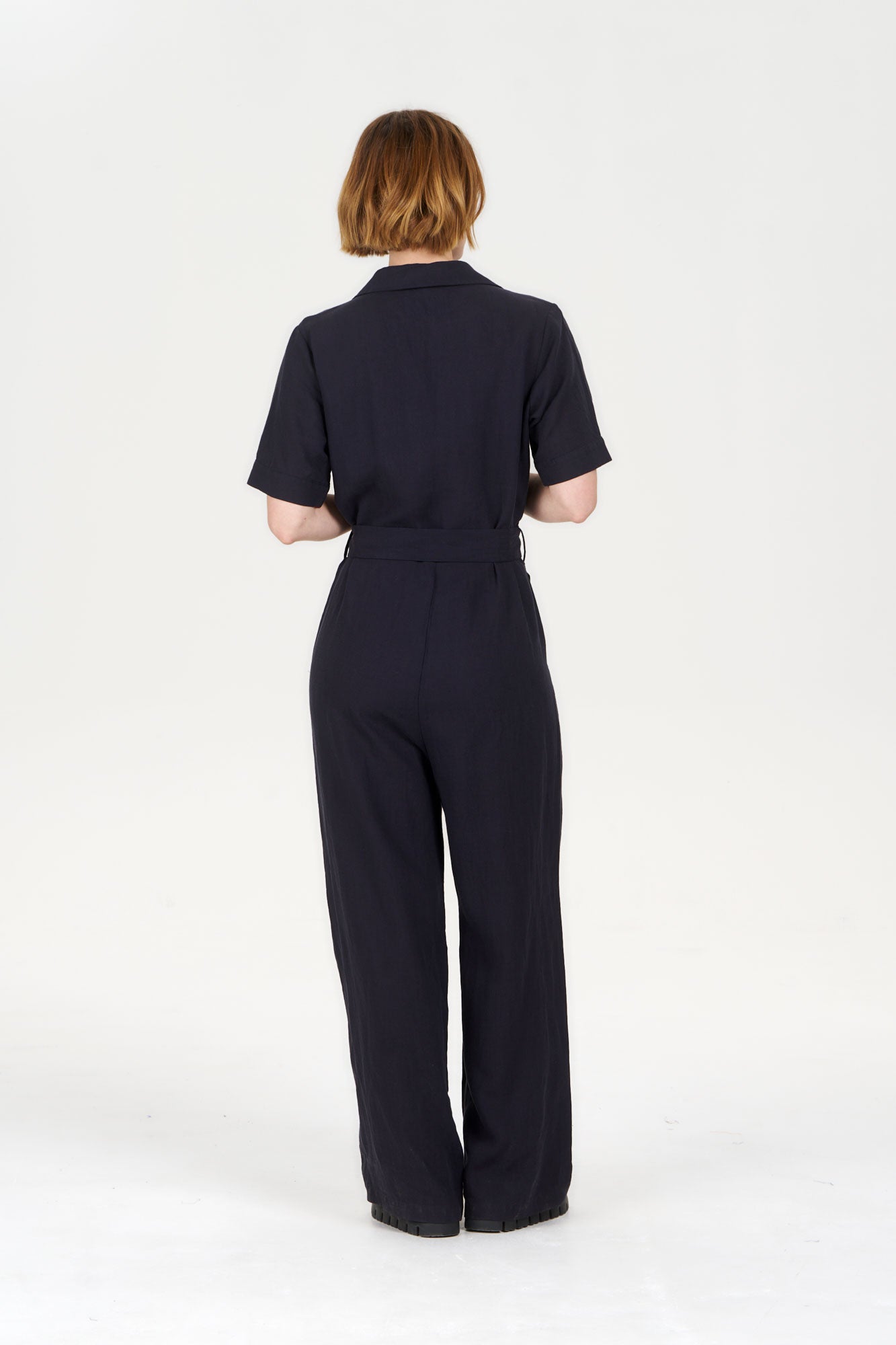 AMARIE Tencel Linen Jumpsuit - Navy
