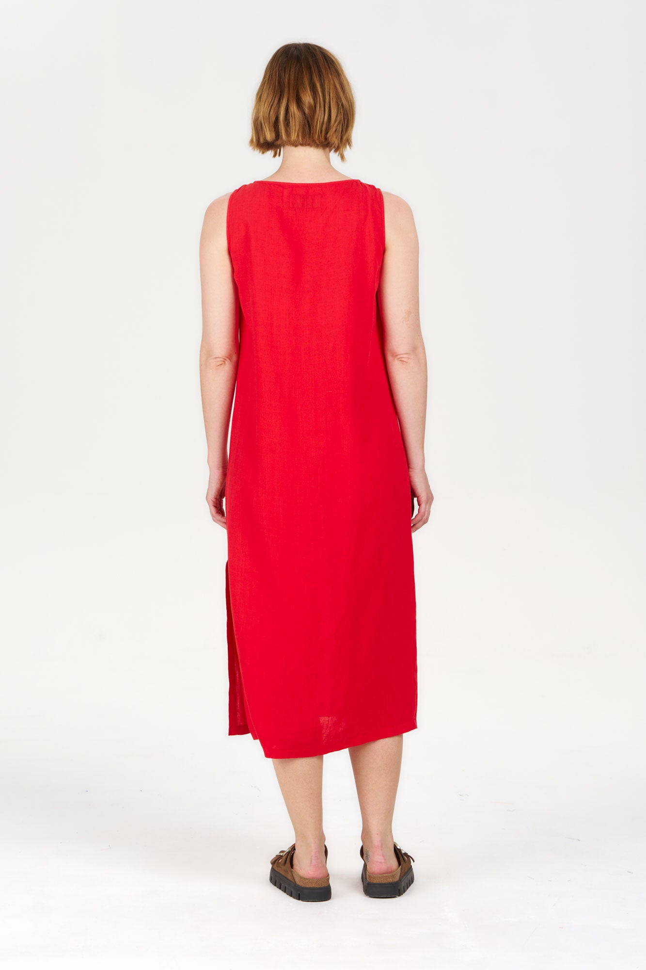 SHANTI Tencel Linen Dress - Coral