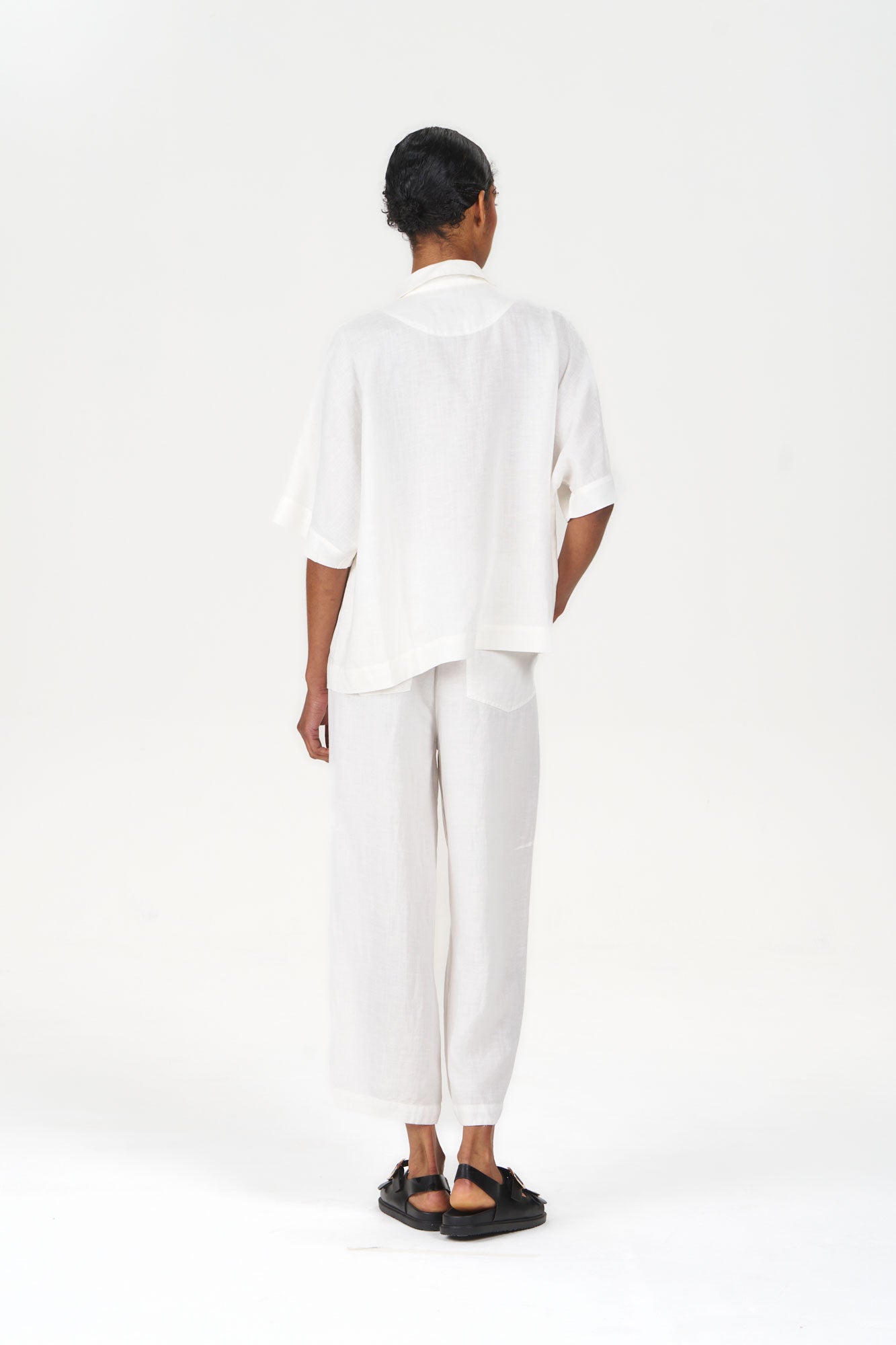 KIMONO Tencel Linen Shirt - White