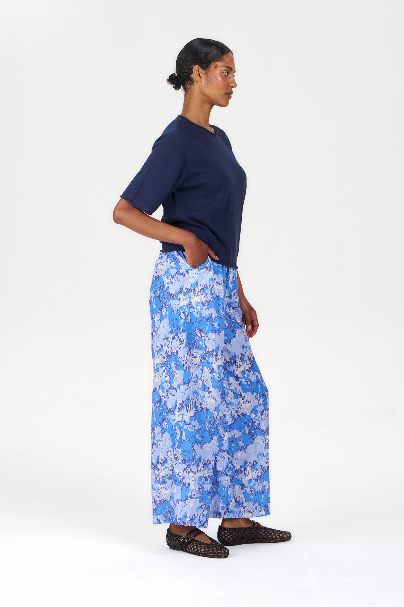 ARIA Tencel Linen Trouser - Acid Blue