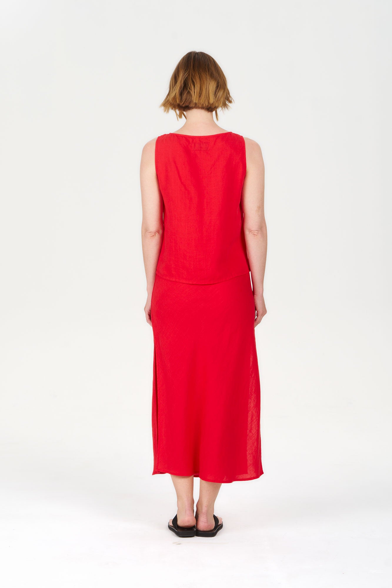 RAY Tencel Linen Skirt - Coral