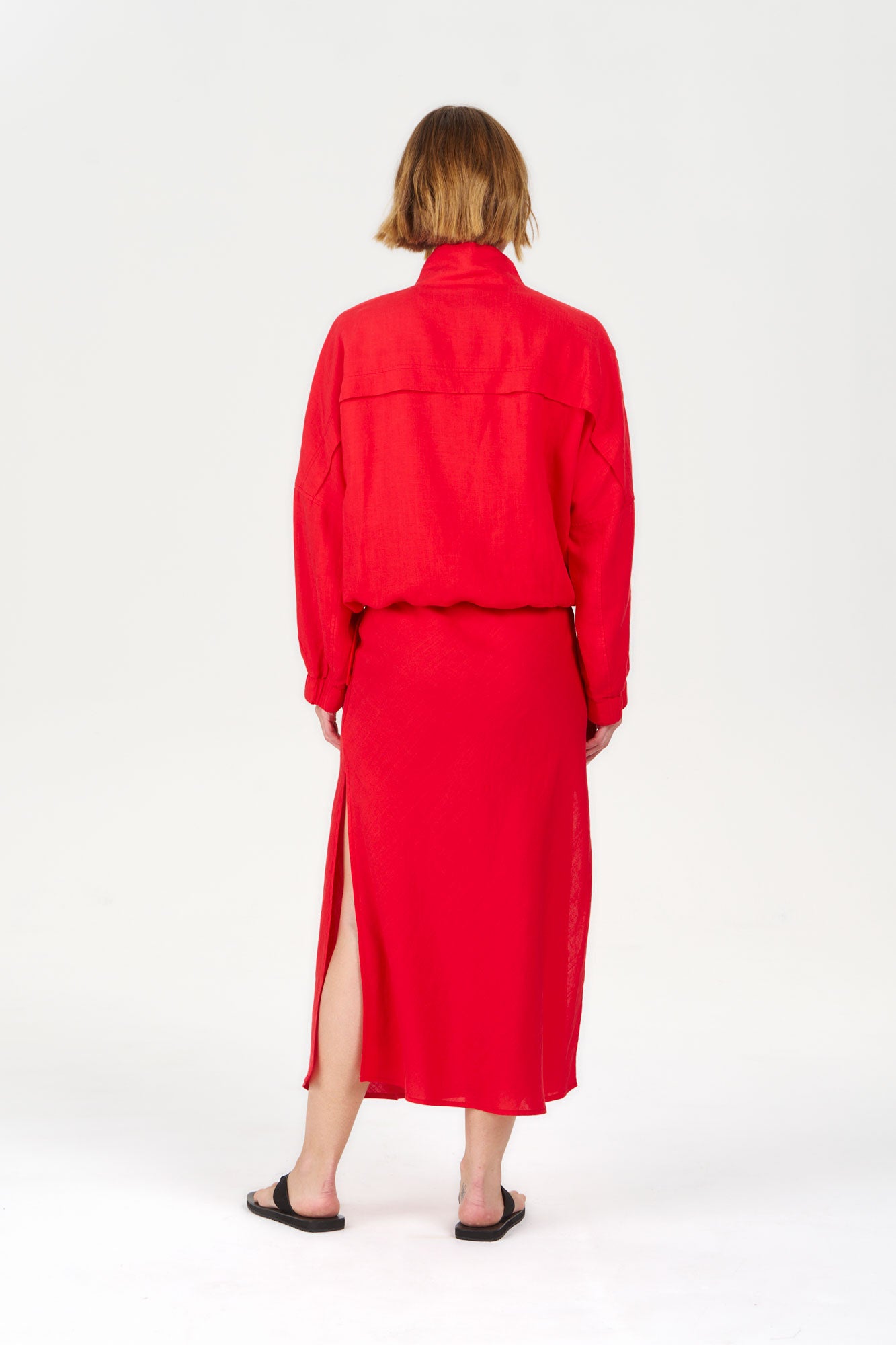 KOKO Tencel Linen Jacket - coral