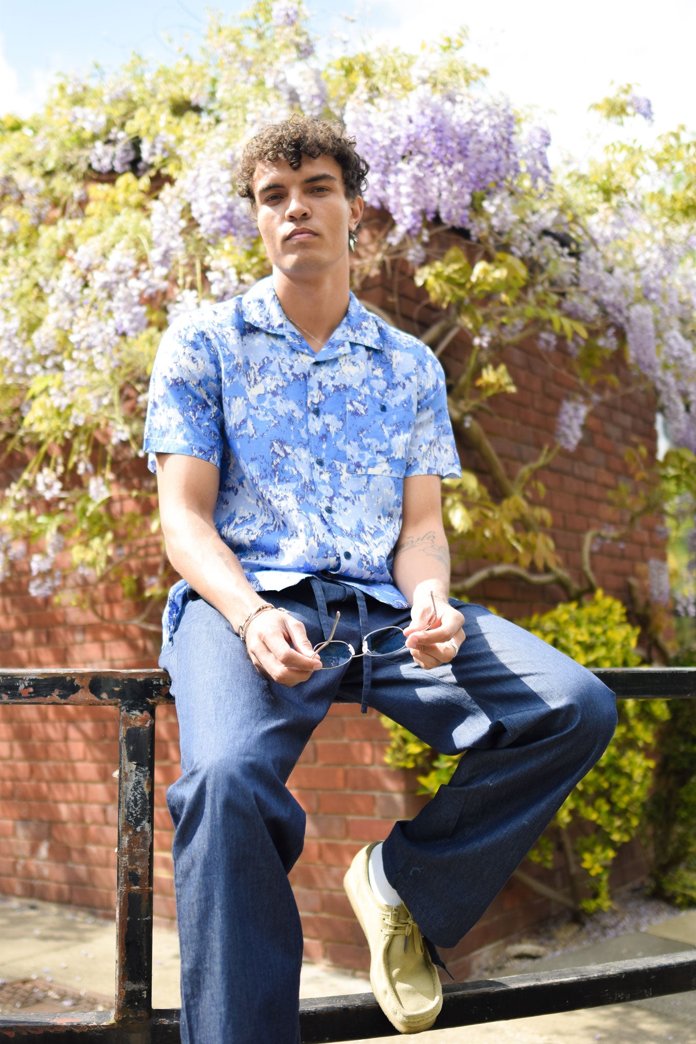 SPINDRIFT Printed Tencel Shirt - Acid Blue