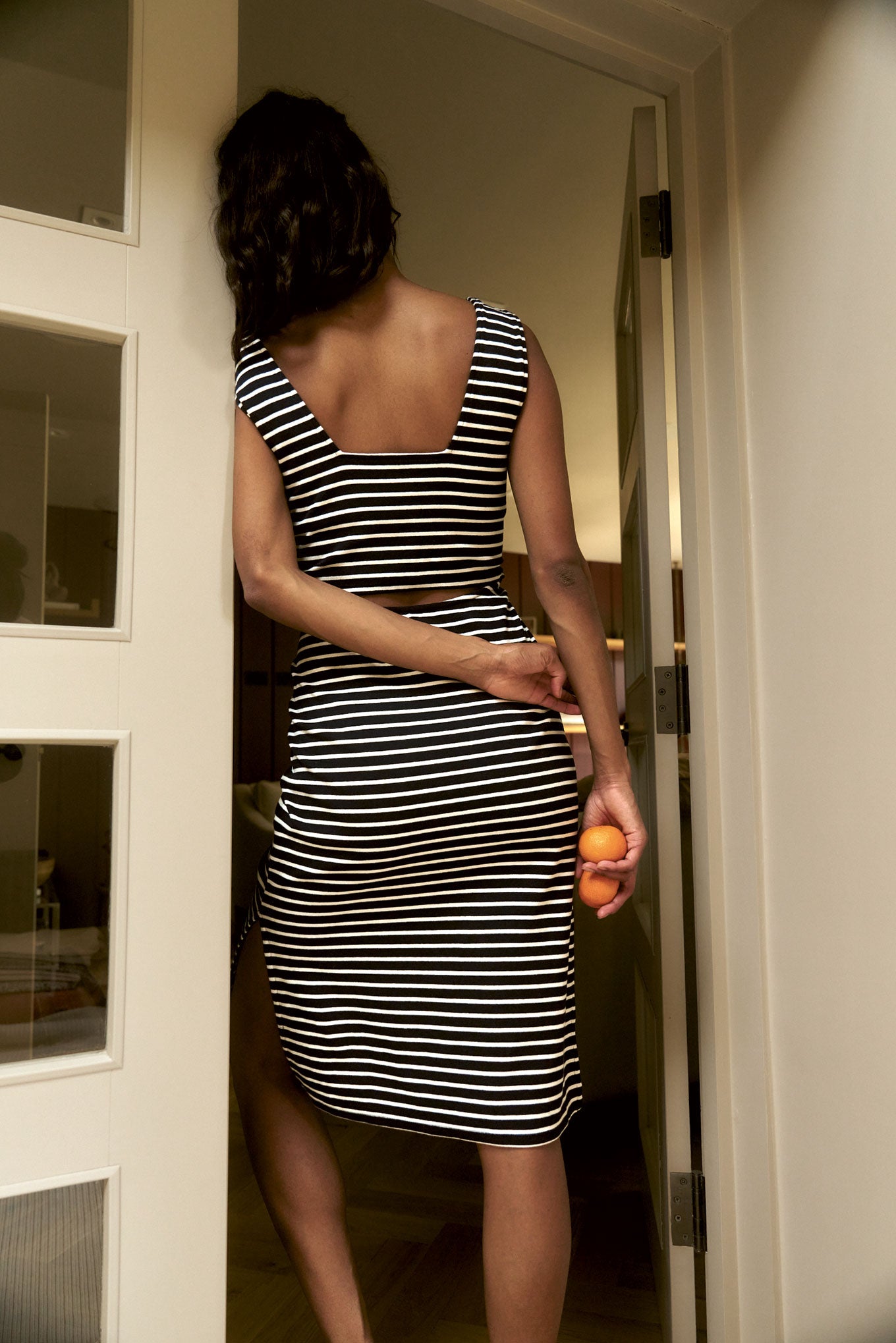 BESSETTE Organic Cotton Dress - Navy Stripe