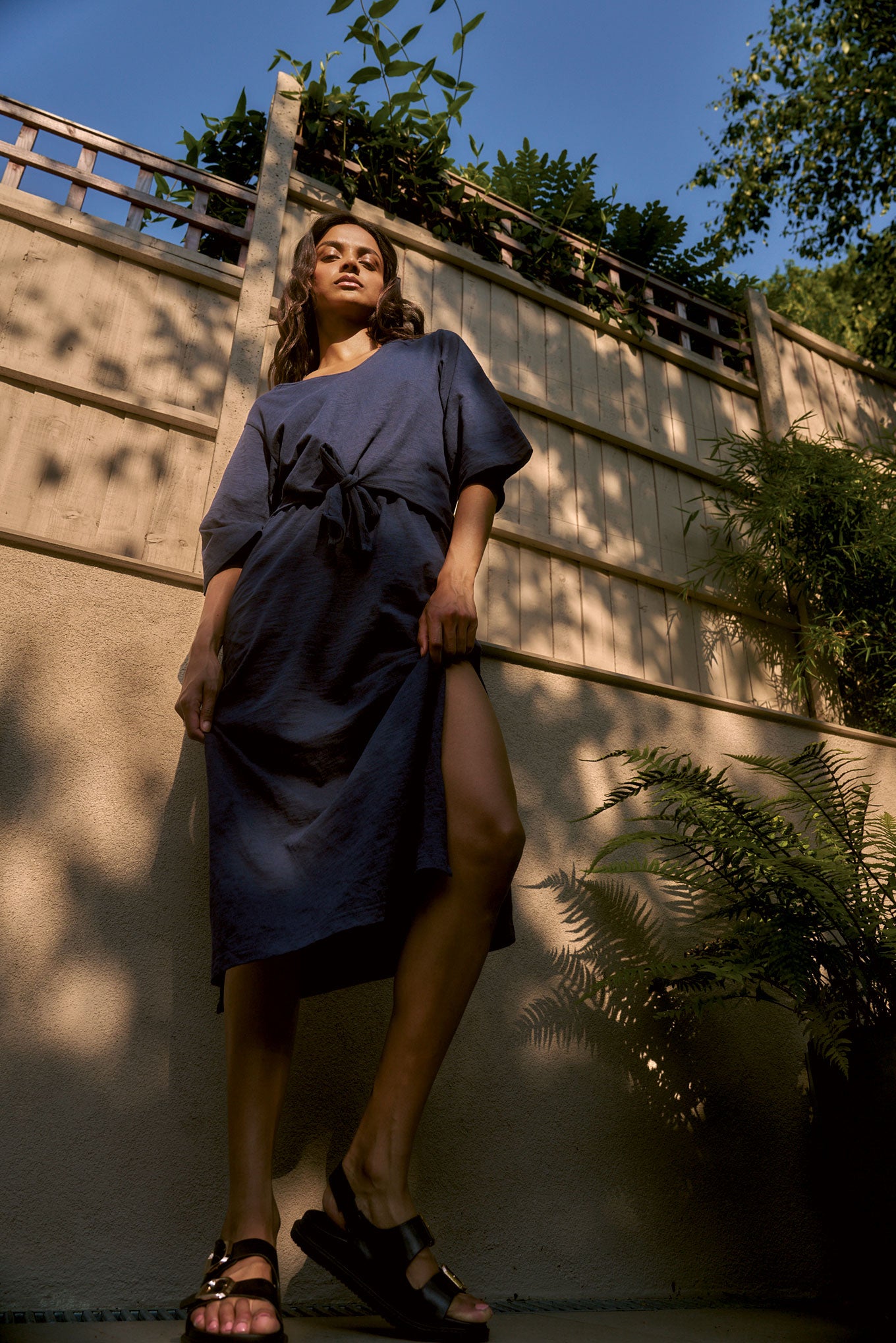 HALLIE Organic Cotton Dress - Navy