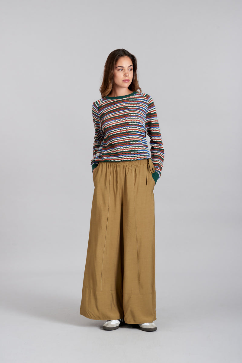 MARIE - Rayon Trousers Khaki