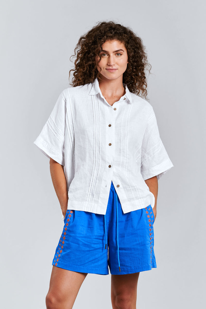 KIMONO Organic Linen Shirt - Off White