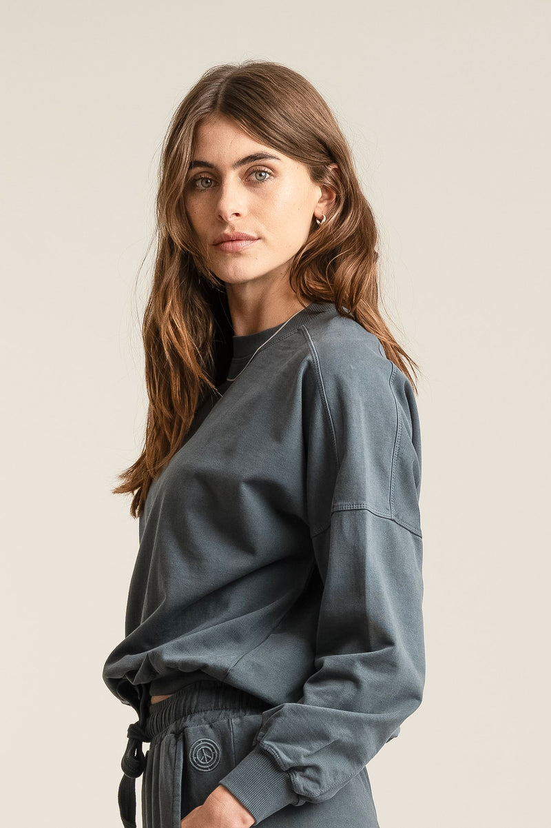 DAWN GOTS Organic Cotton Sweat - Washed Black