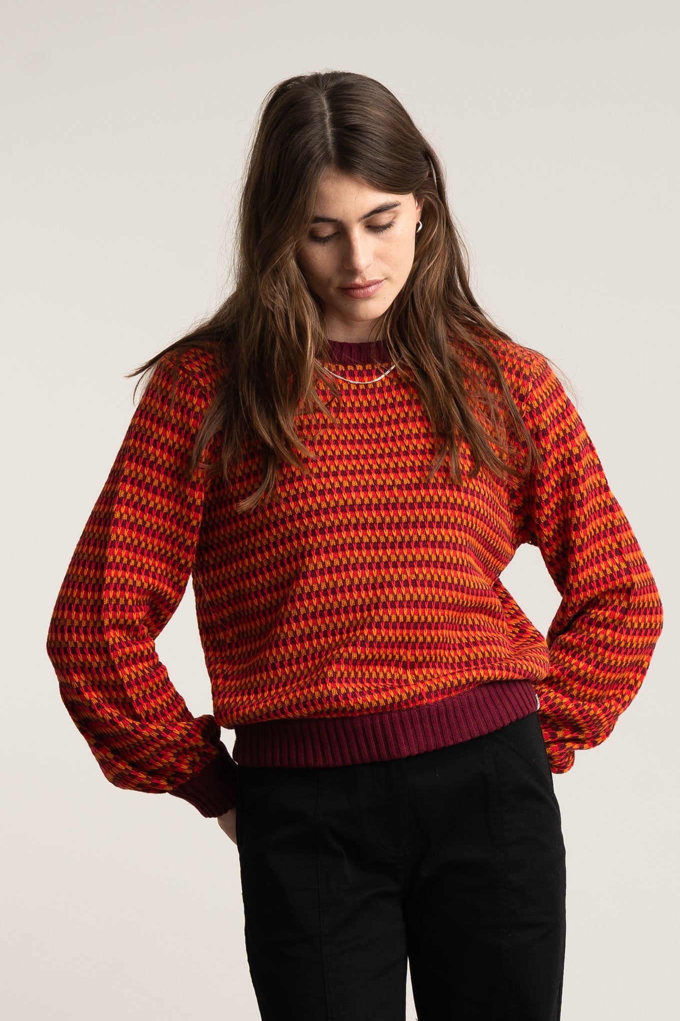 MAE - Organic Cotton Jumper Wine Red