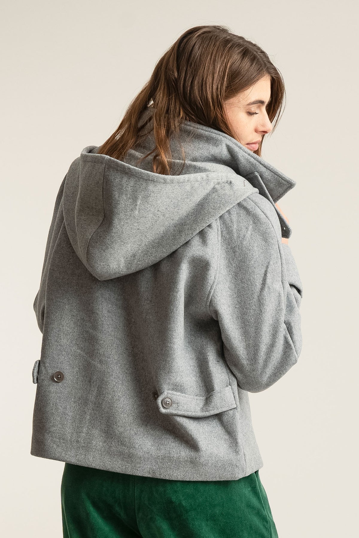 WICKER Recycled Wool Poly Coat - Grey