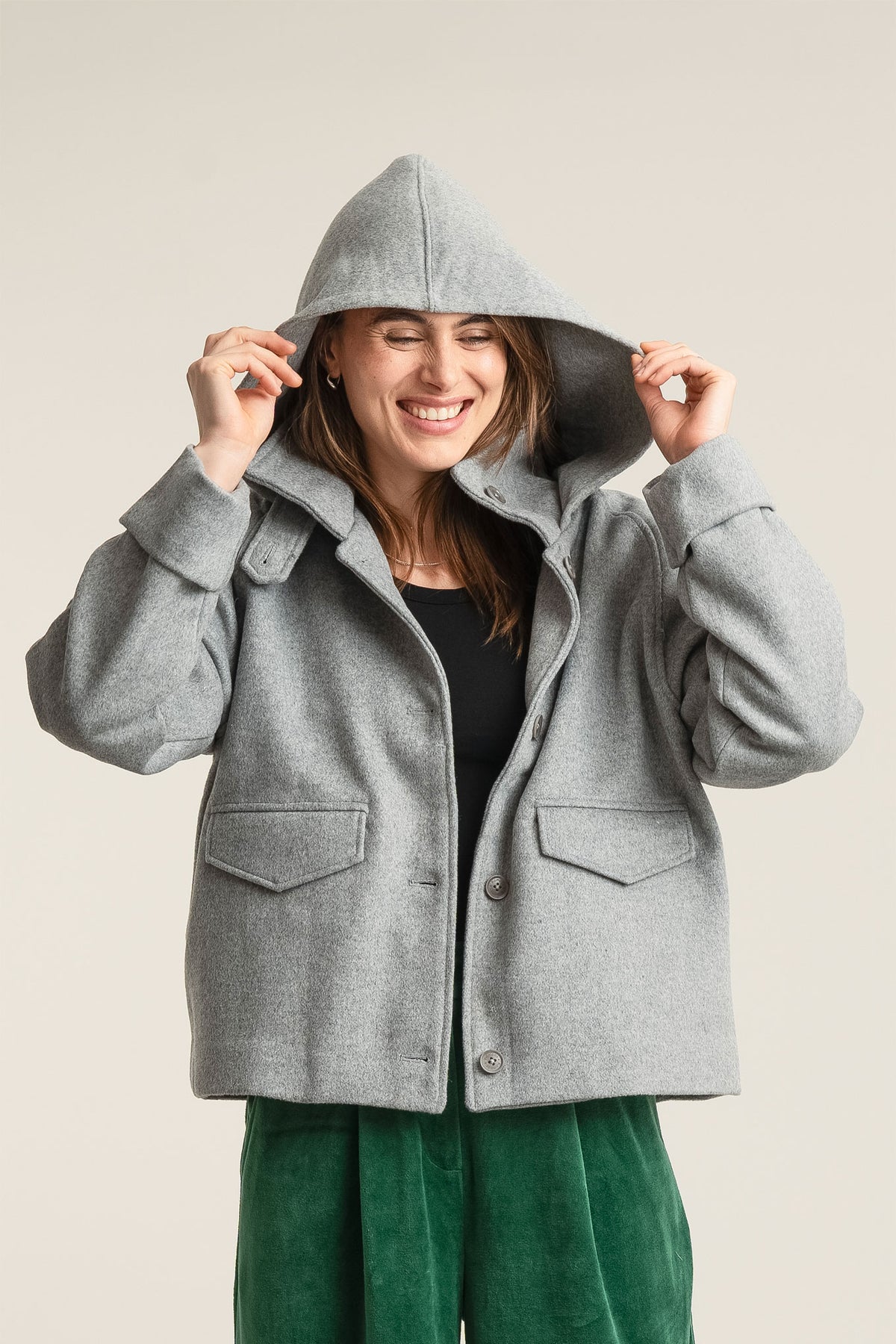 WICKER Recycled Wool Poly Coat - Grey