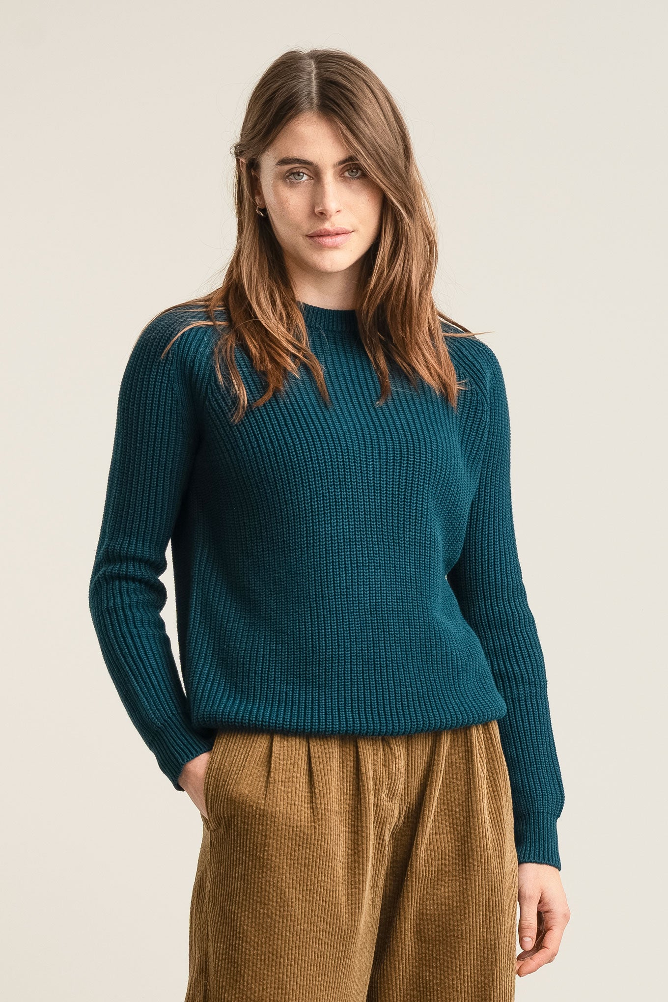 SERGIO - Womens Organic Cotton Jumper Teal