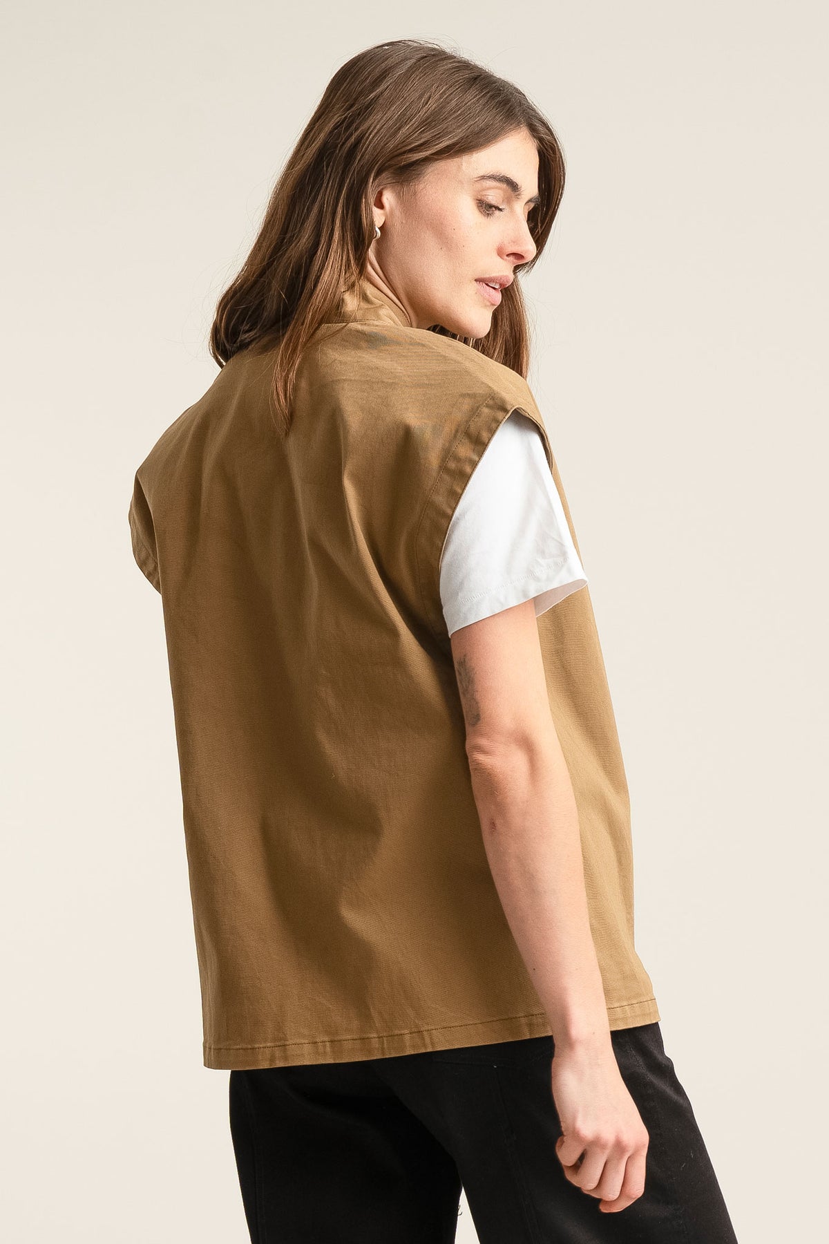 GEORGIE Organic Cotton Gilet - Olive