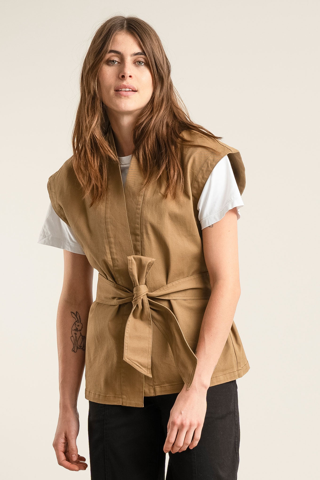 GEORGIE Organic Cotton Gilet - Olive