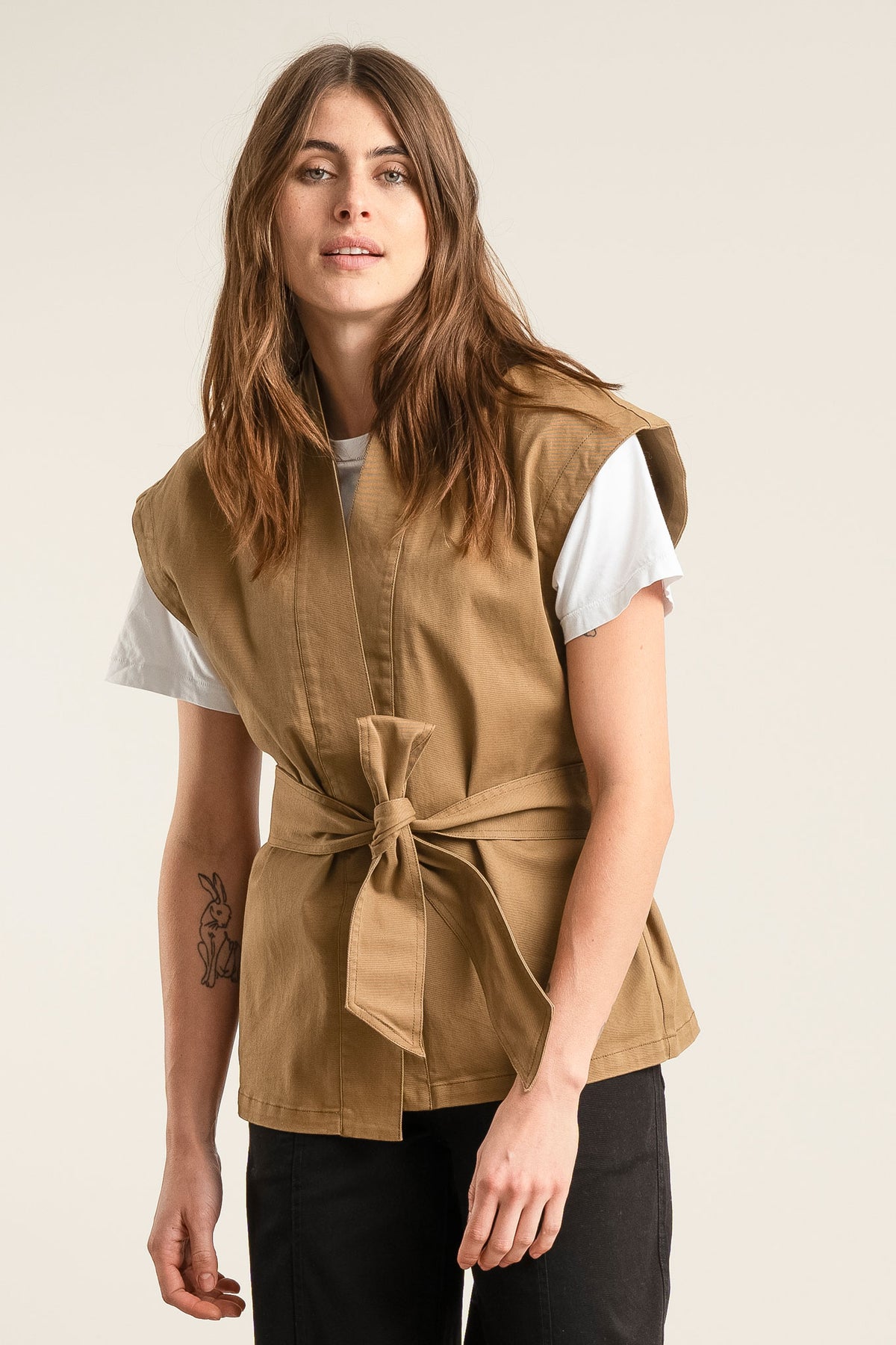 GEORGIE Organic Cotton Gilet - Olive