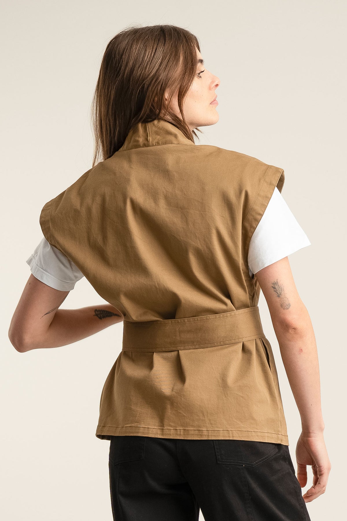 GEORGIE Organic Cotton Gilet - Olive