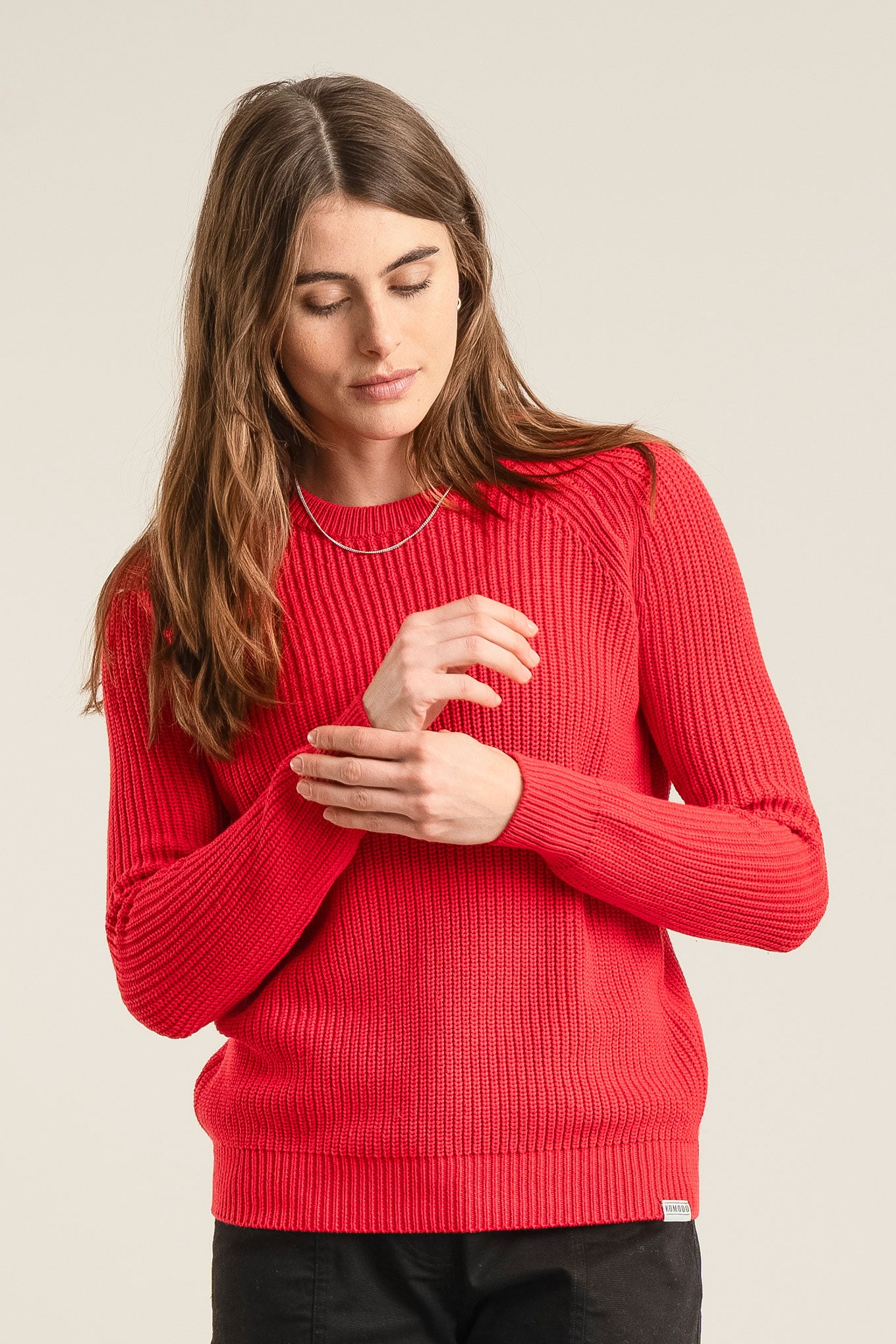 SERGIO - Womens Organic Cotton Jumper Red