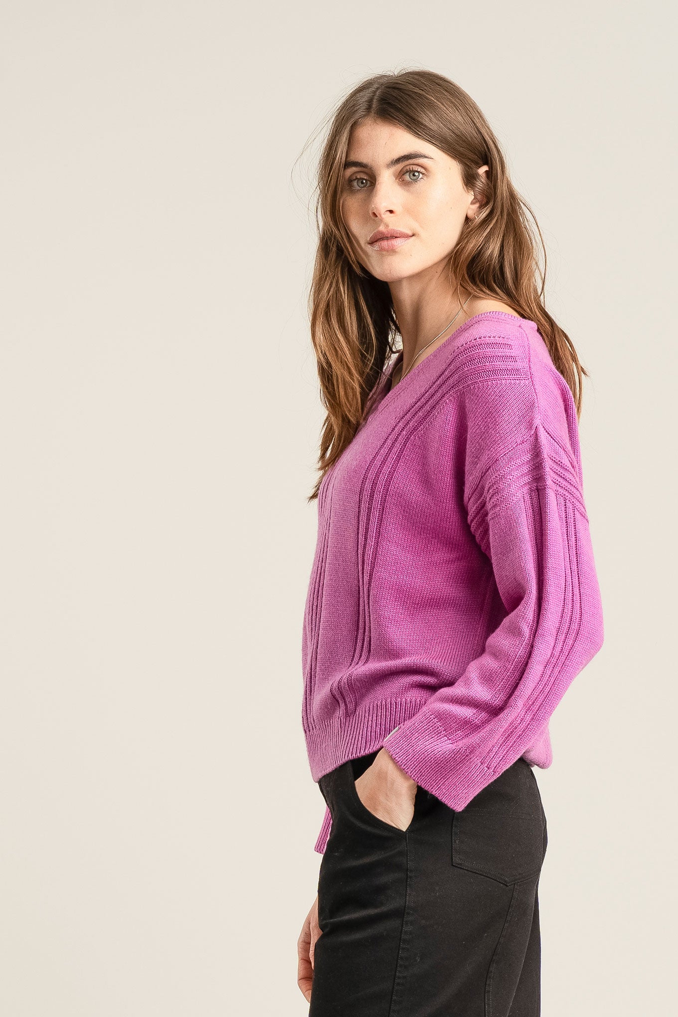 ANYA Wool Jumper - Fuchsia Pink