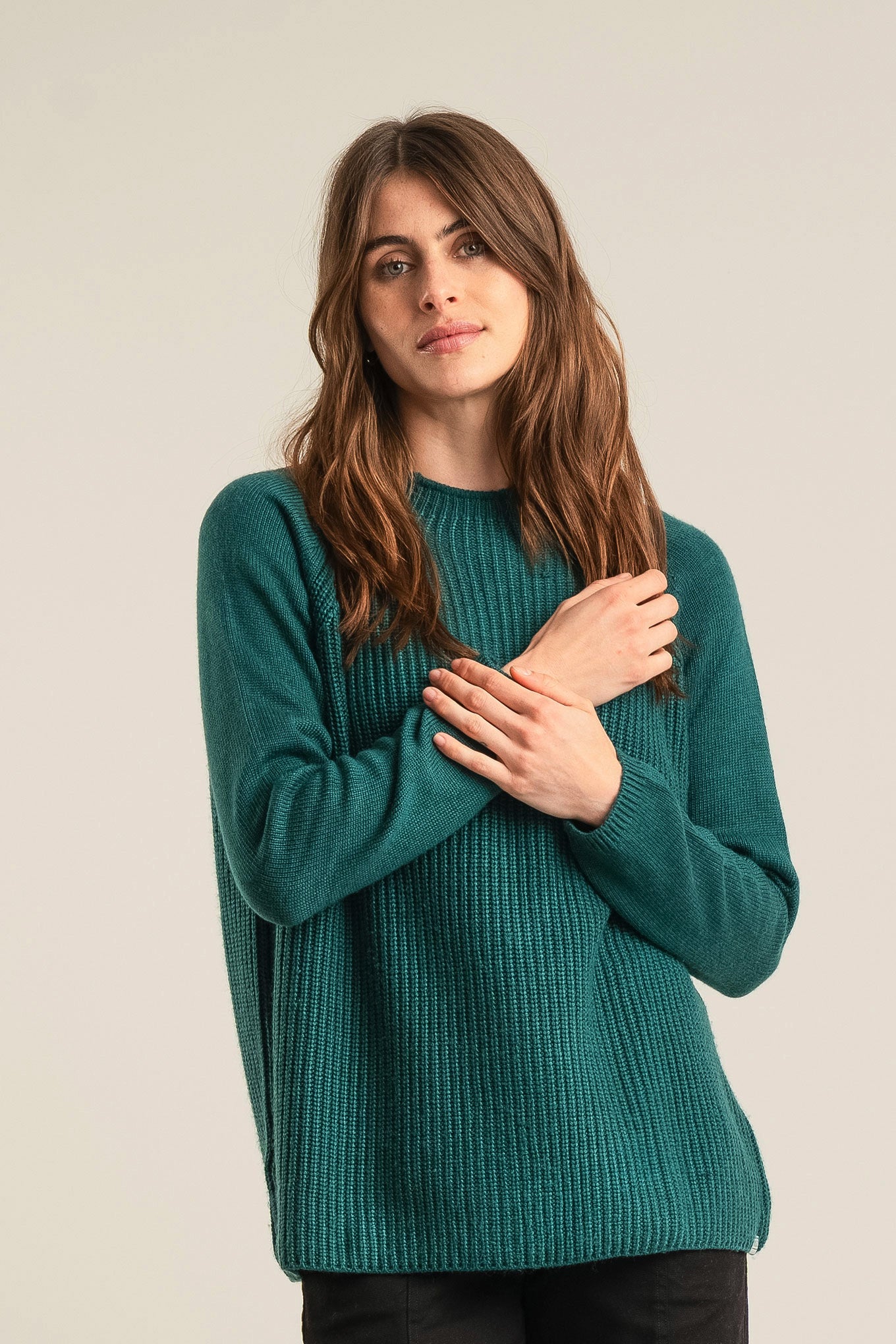KATTY - Fine Merino Wool Jumper Ivy Green