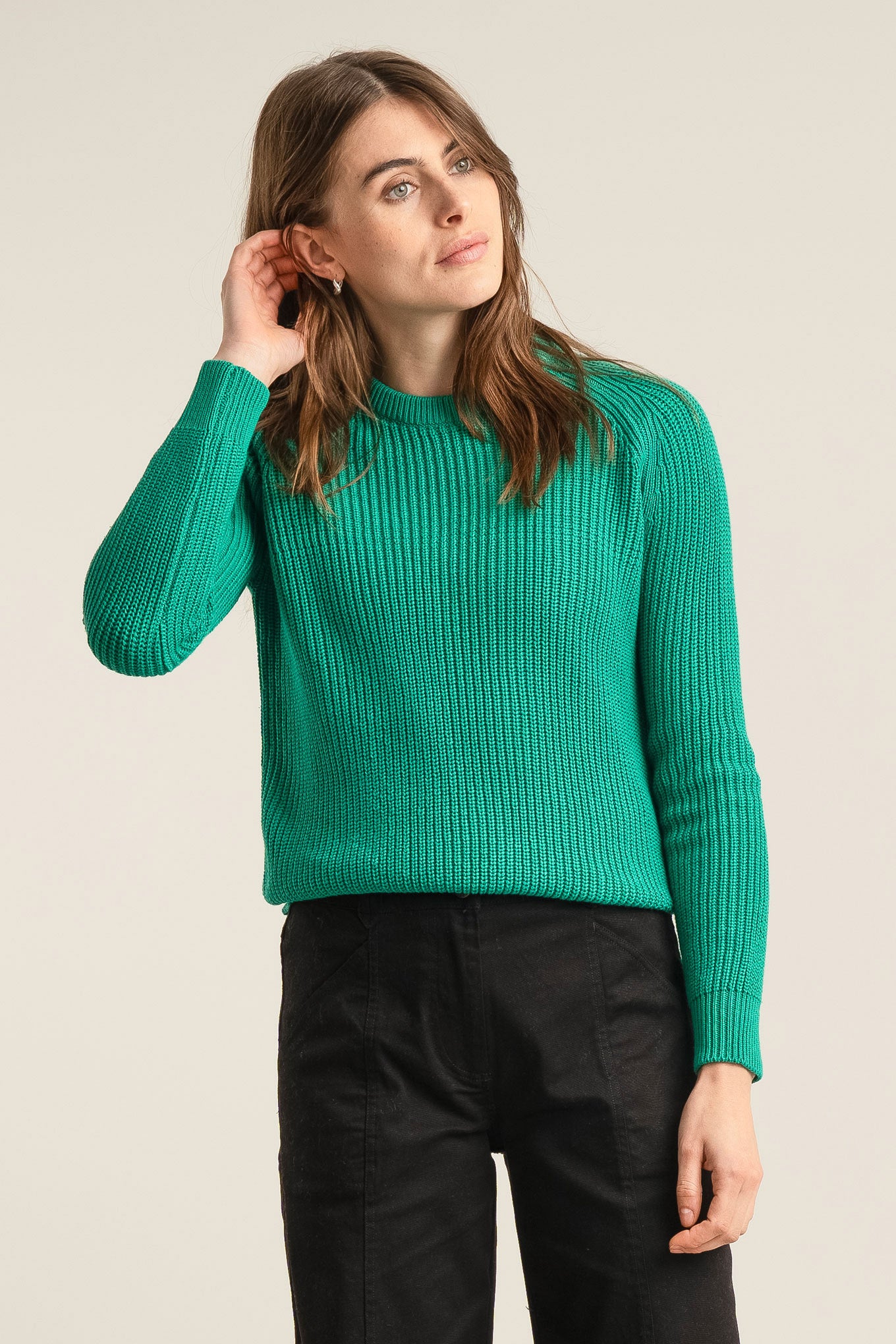 SERGIO - Womens Organic Cotton Jumper Green