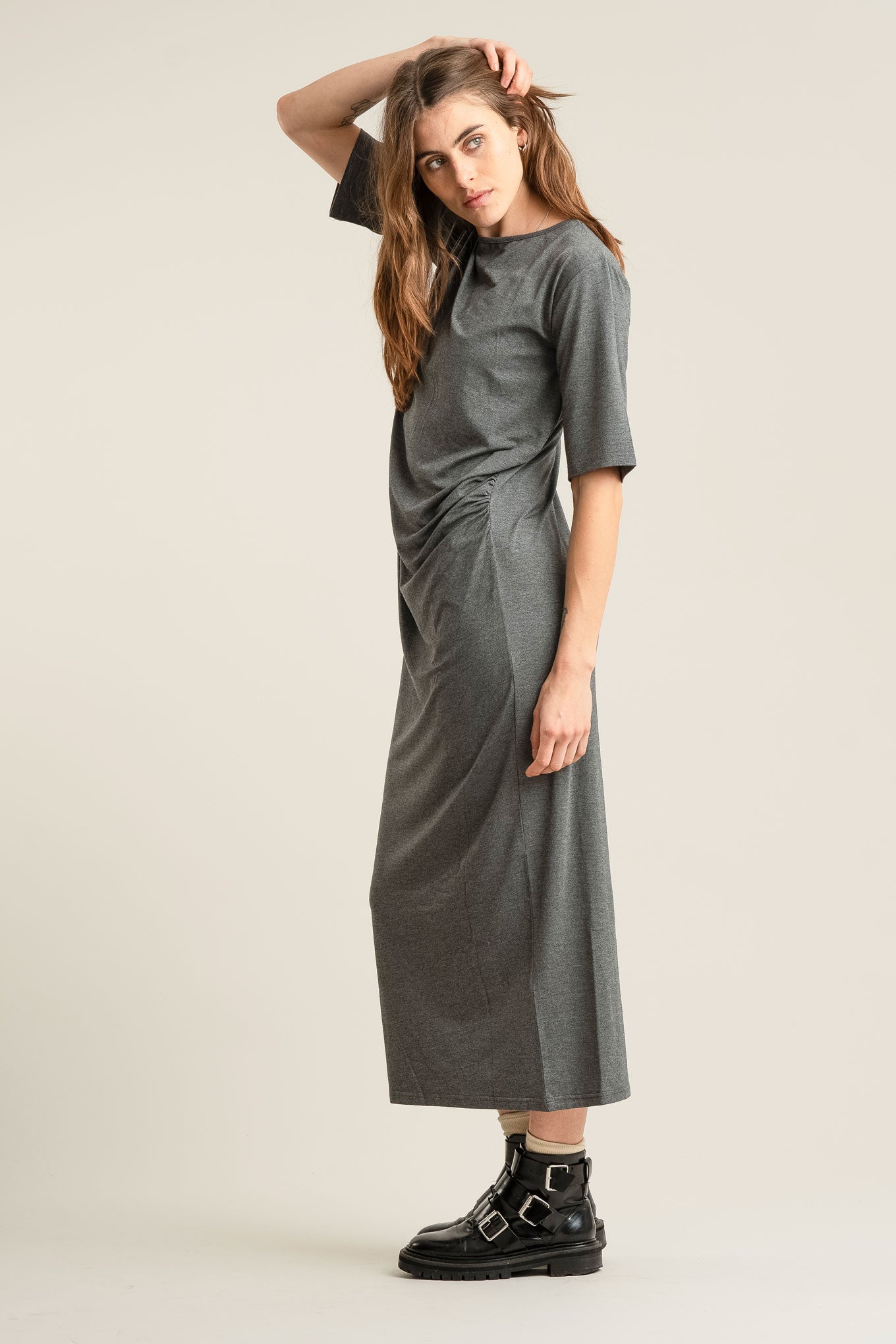 SAHARA Modal Dress - Charcoal