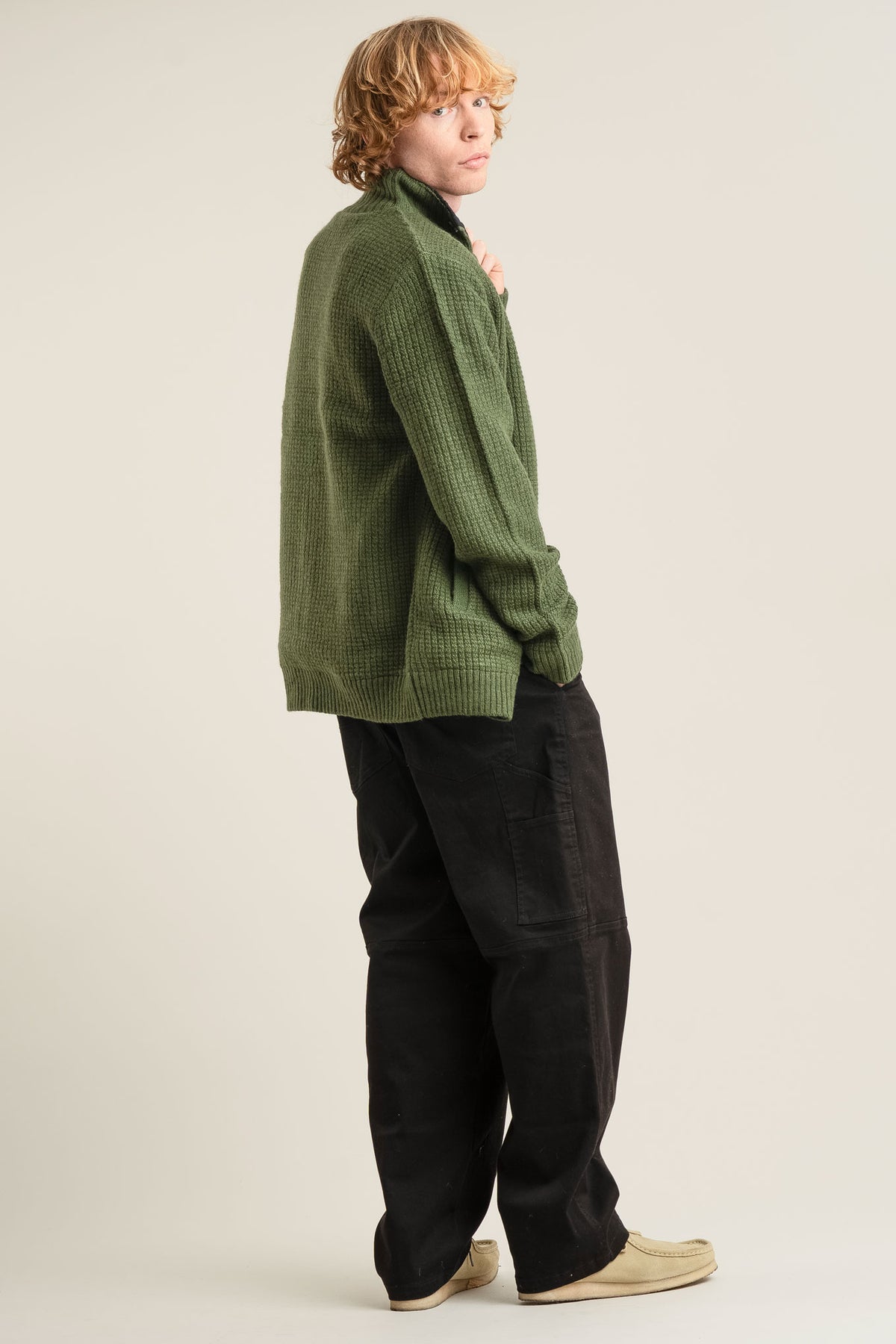 HEATH Fleece Lined Wool Jacket - Olive